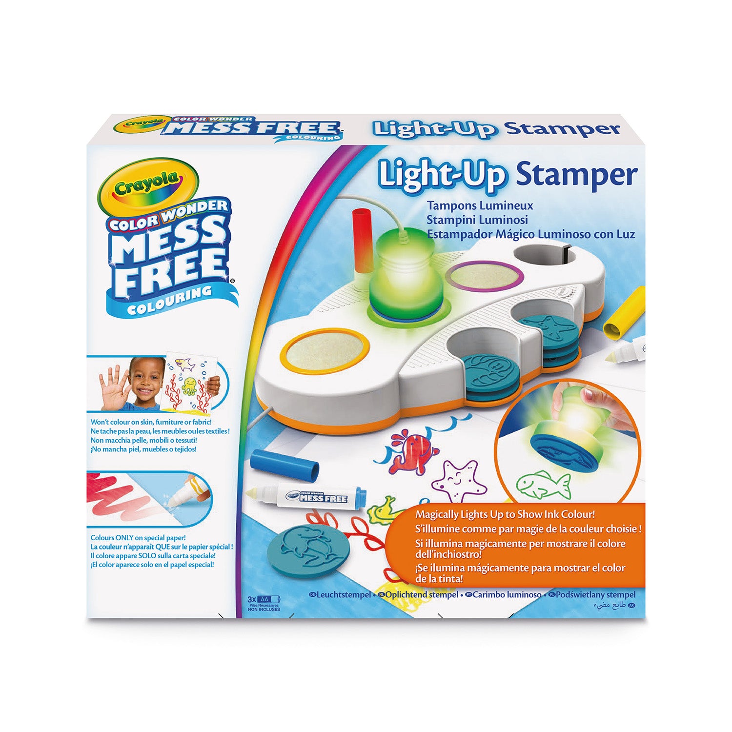 CRAYOLA - Color Wonder Stampini Luminosi - Non macchia pelle, mobili o tessuti