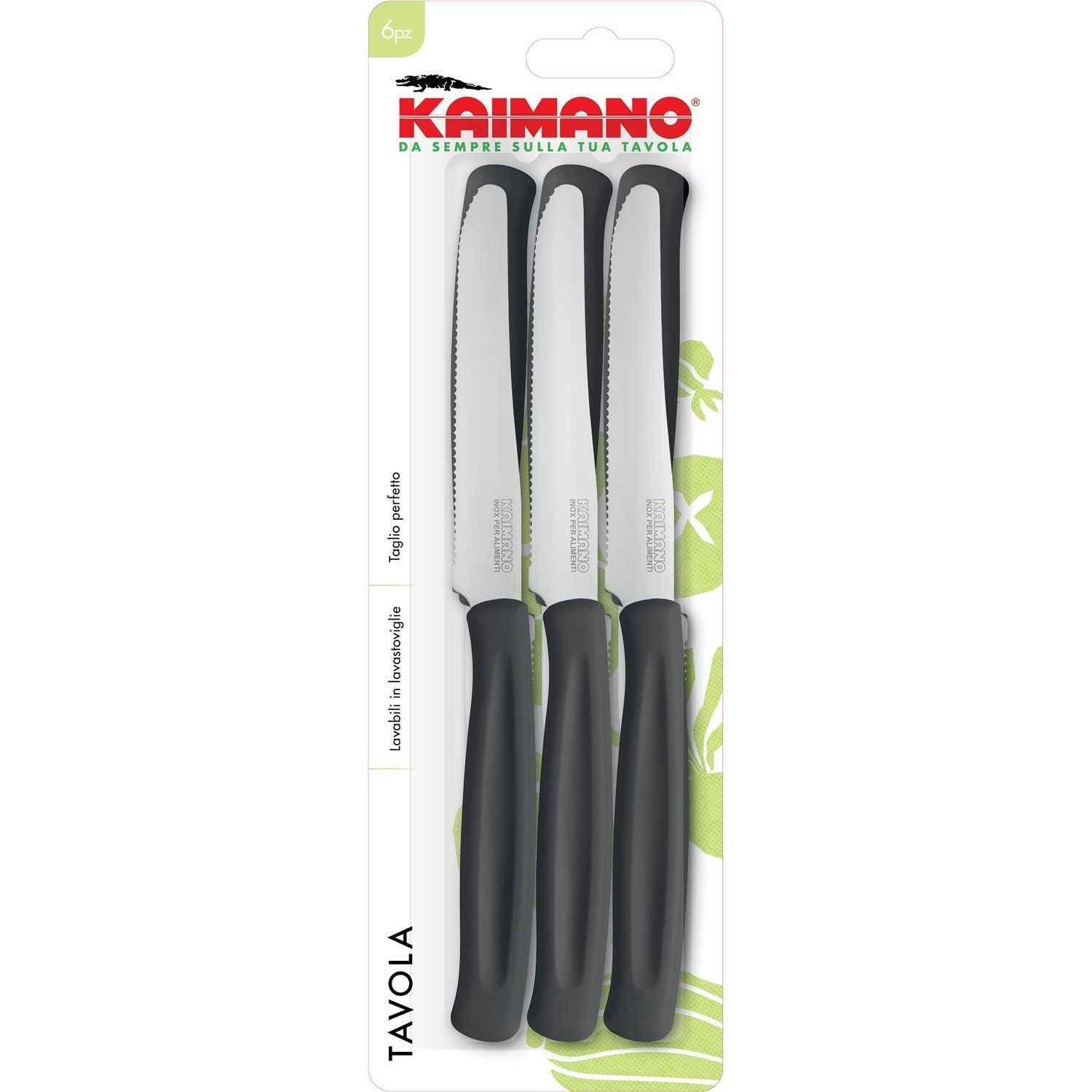 FISKARS - Kaimano Coltello da tavola Nero Serie Dinamik - set 6 pezzi