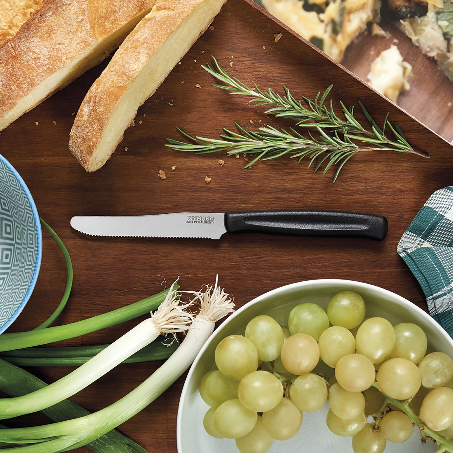 FISKARS - Kaimano Coltello da tavola Nero Serie Dinamik - set 6 pezzi