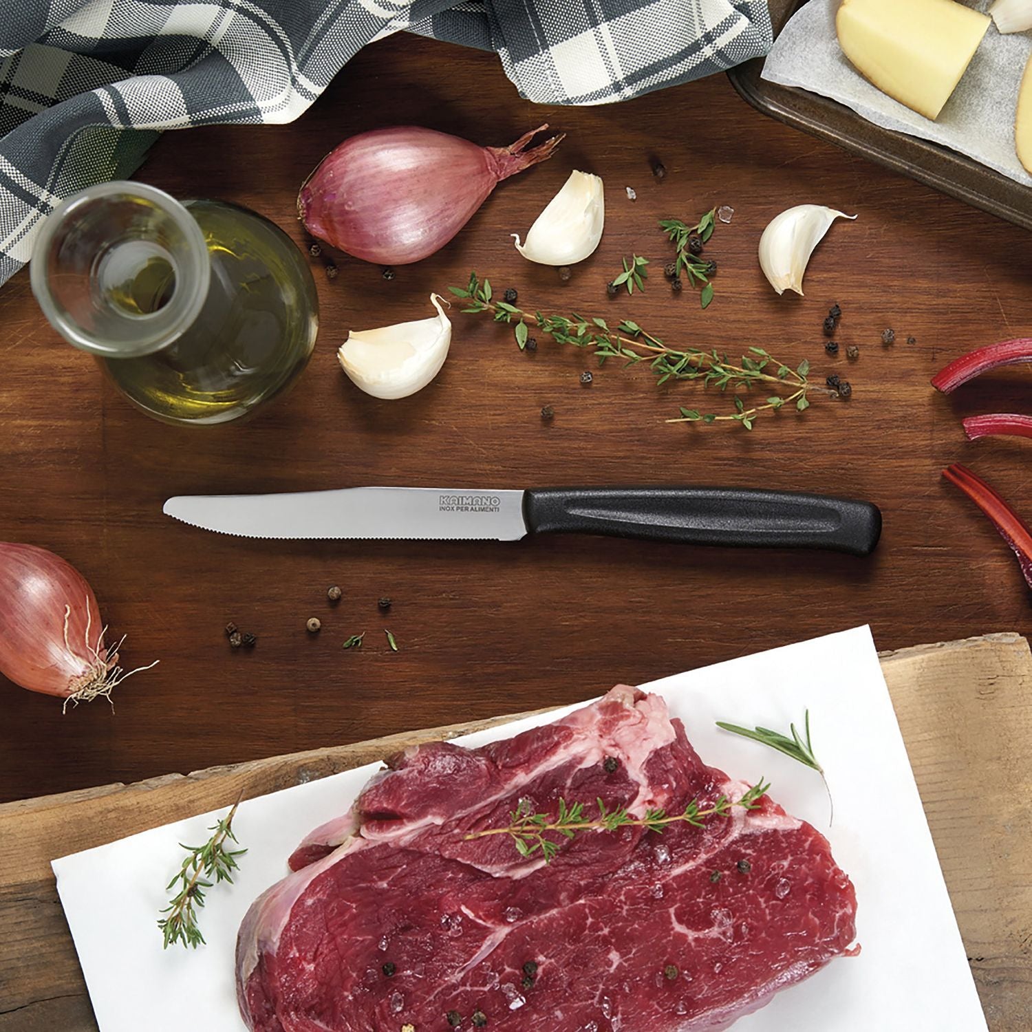 FISKARS - Kaimano Coltello bistecca Nero Serie Dinamik - set 6 pezzi