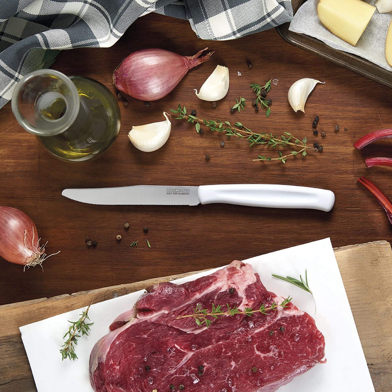 FISKARS - Kaimano Coltello bistecca Bianco Serie Dinamik - set 6 pezzi