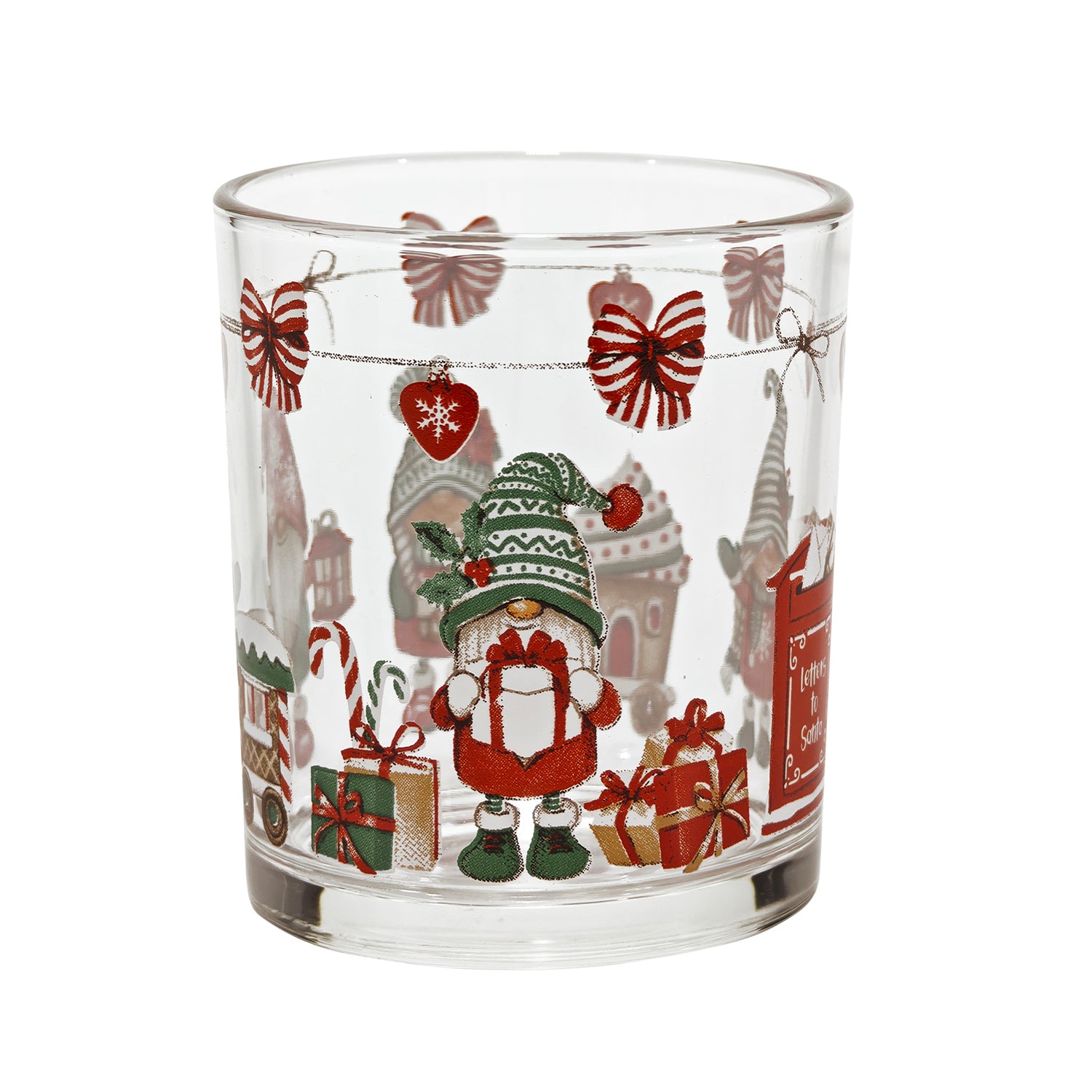 Cosedacasa Bicchieri In Vetro Con Decoro Natalizio Rosso: Set Da 6 Pezzi Per Acqua E Vino, Idea Regalo Di Natale