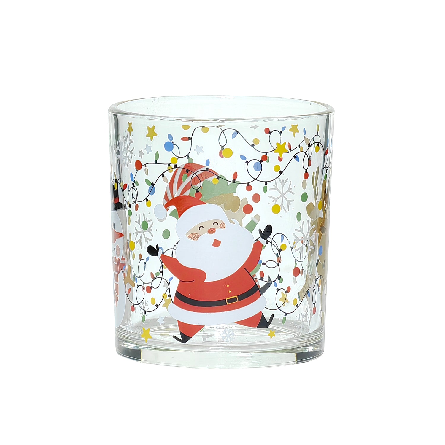 GUSTO CASA - Bicchieri Natalizi in Vetro con Personaggi e luci colorate 25 cl - Set 6 pezzi