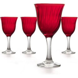 GUSTO CASA - Calici in vetro 32 cl Linea Calliope Red - set 4 pezzi