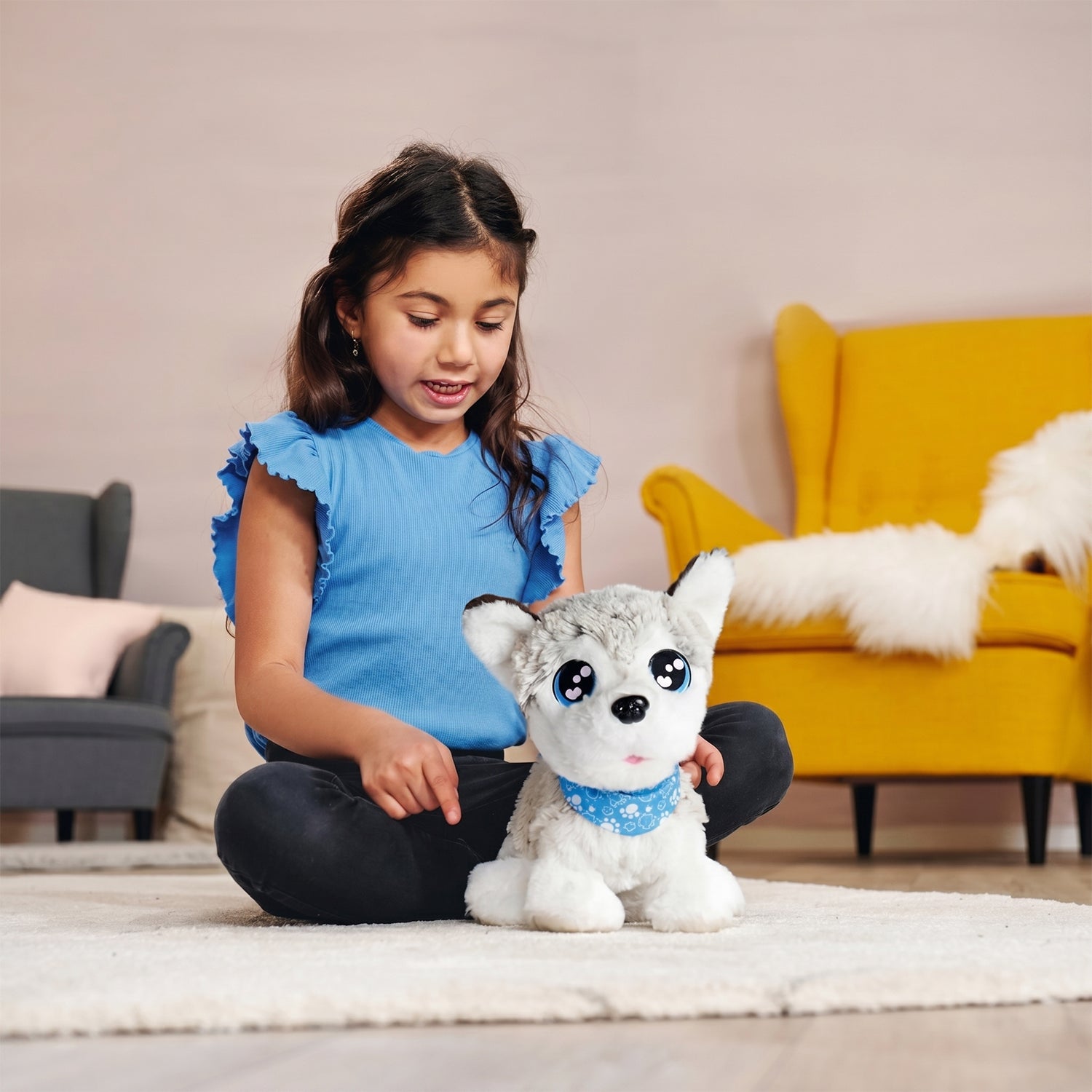 SIMBA - Chi Chi Love Happy Husky Interattivo con Comandi Vocali e Oltre 60 Suoni h30 cm