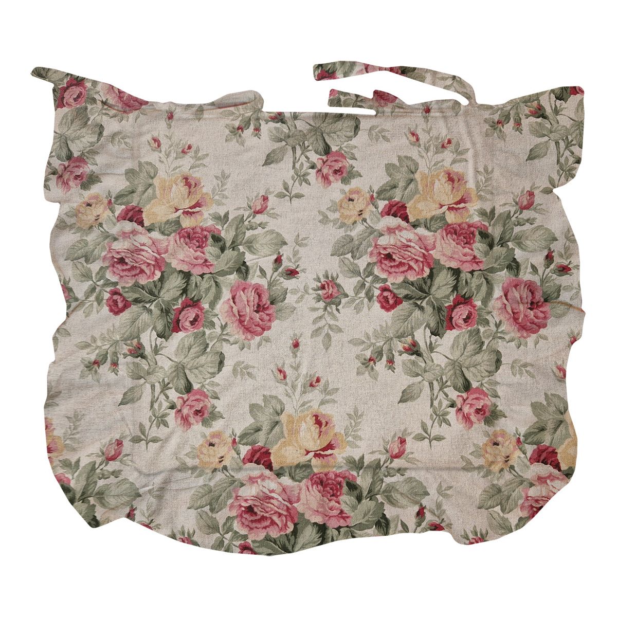 OLIBÒ - Cuscino Sedia Floreale Panna 40x40 cm spessore 5 cm