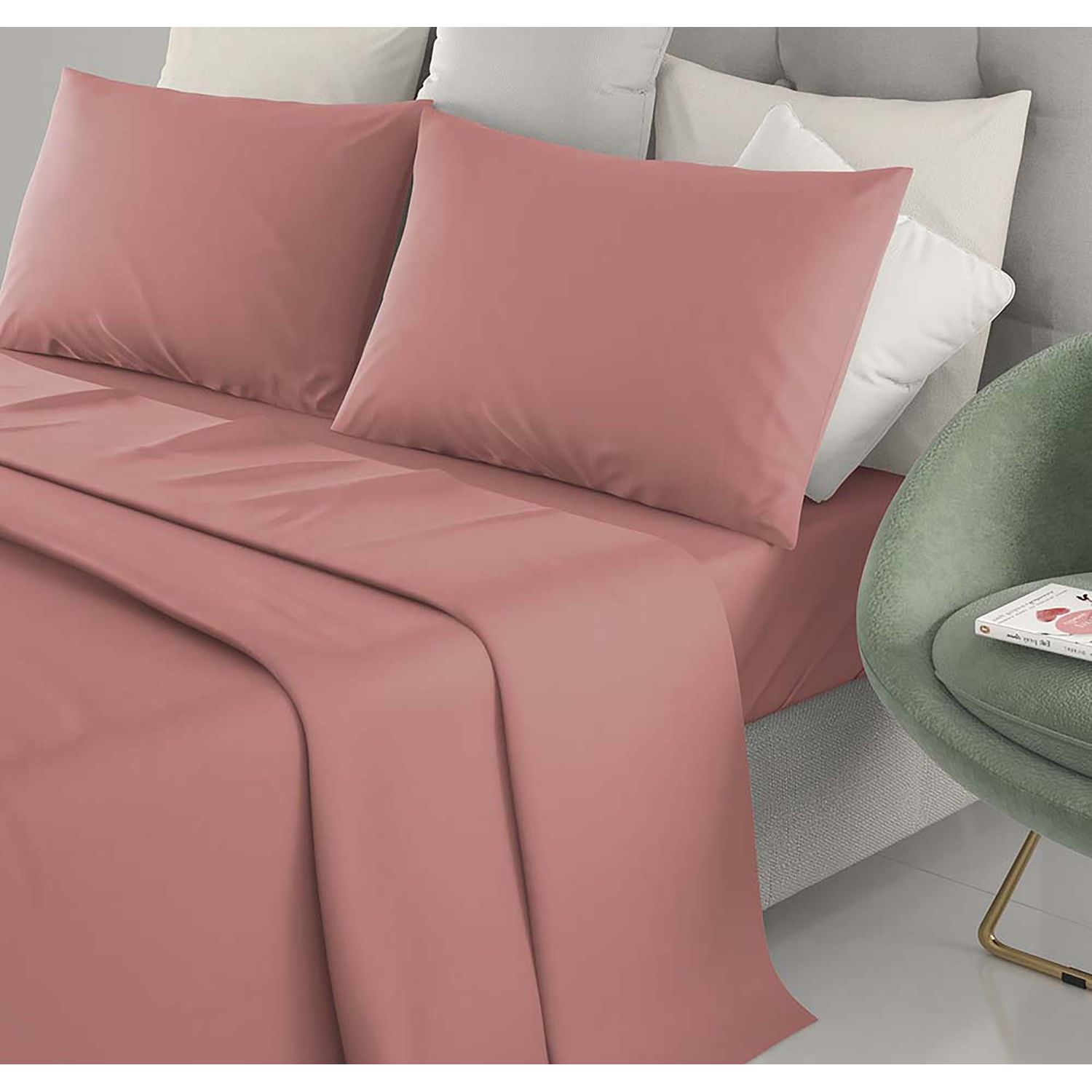 IRGE - Lenzuola Completo Letto Singolo Marta Cipria Pastello 150x290 cm