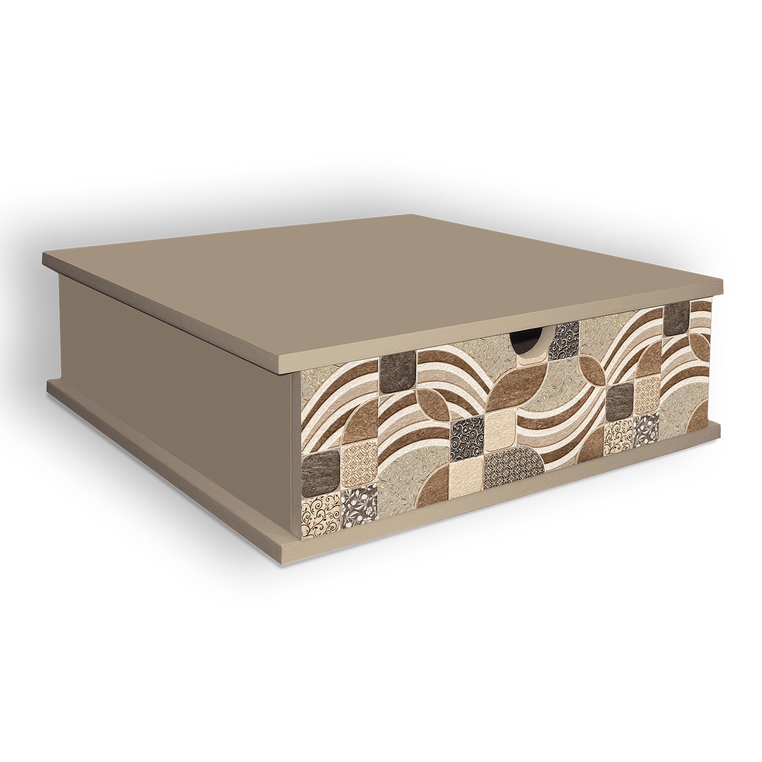 LUPIA - Contenitore Organizer Tortora Linea Leaves Tiles Vintage h33x33x11 cm