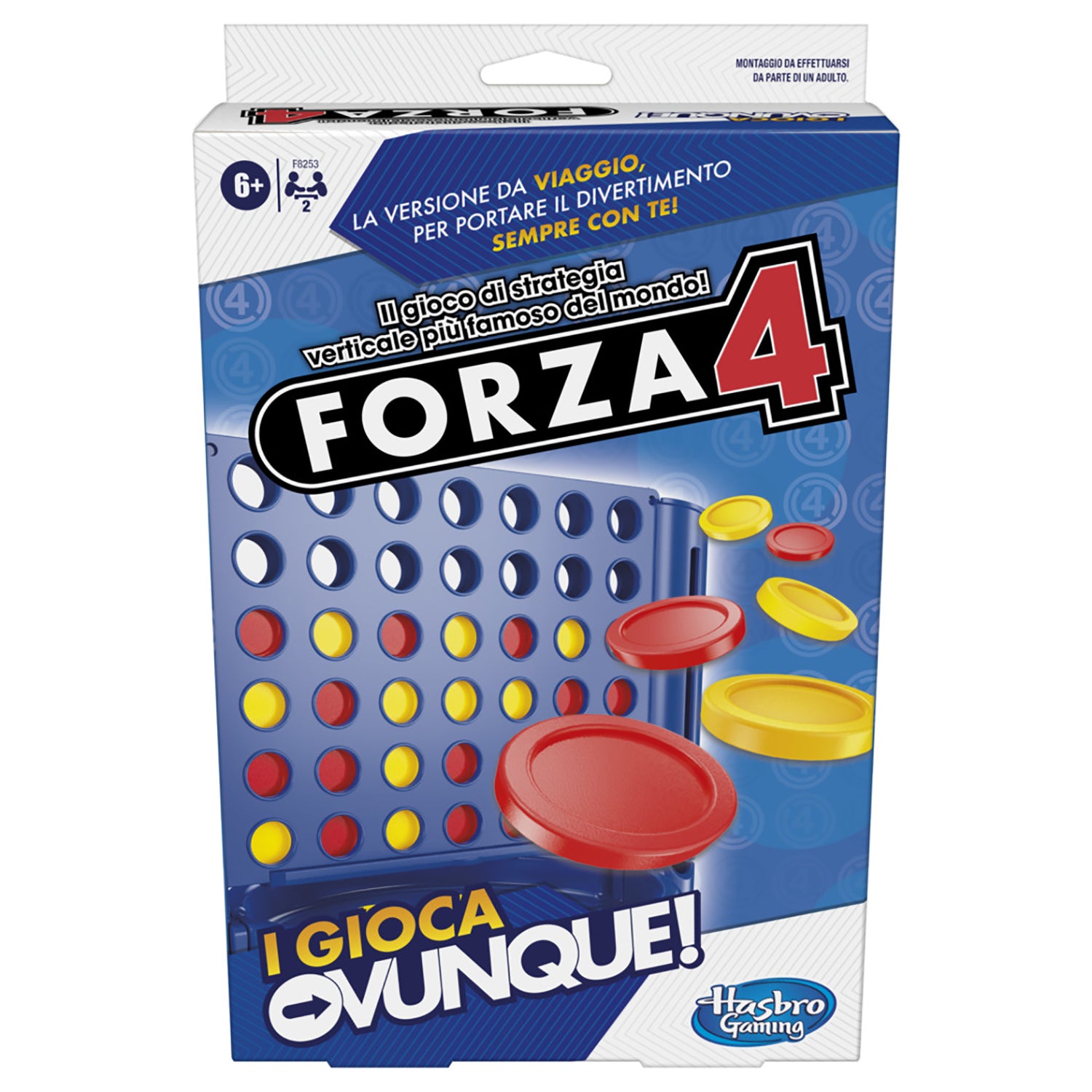 HASBRO - Forza 4 Gioca Ovunque - Versione Travel Portatile