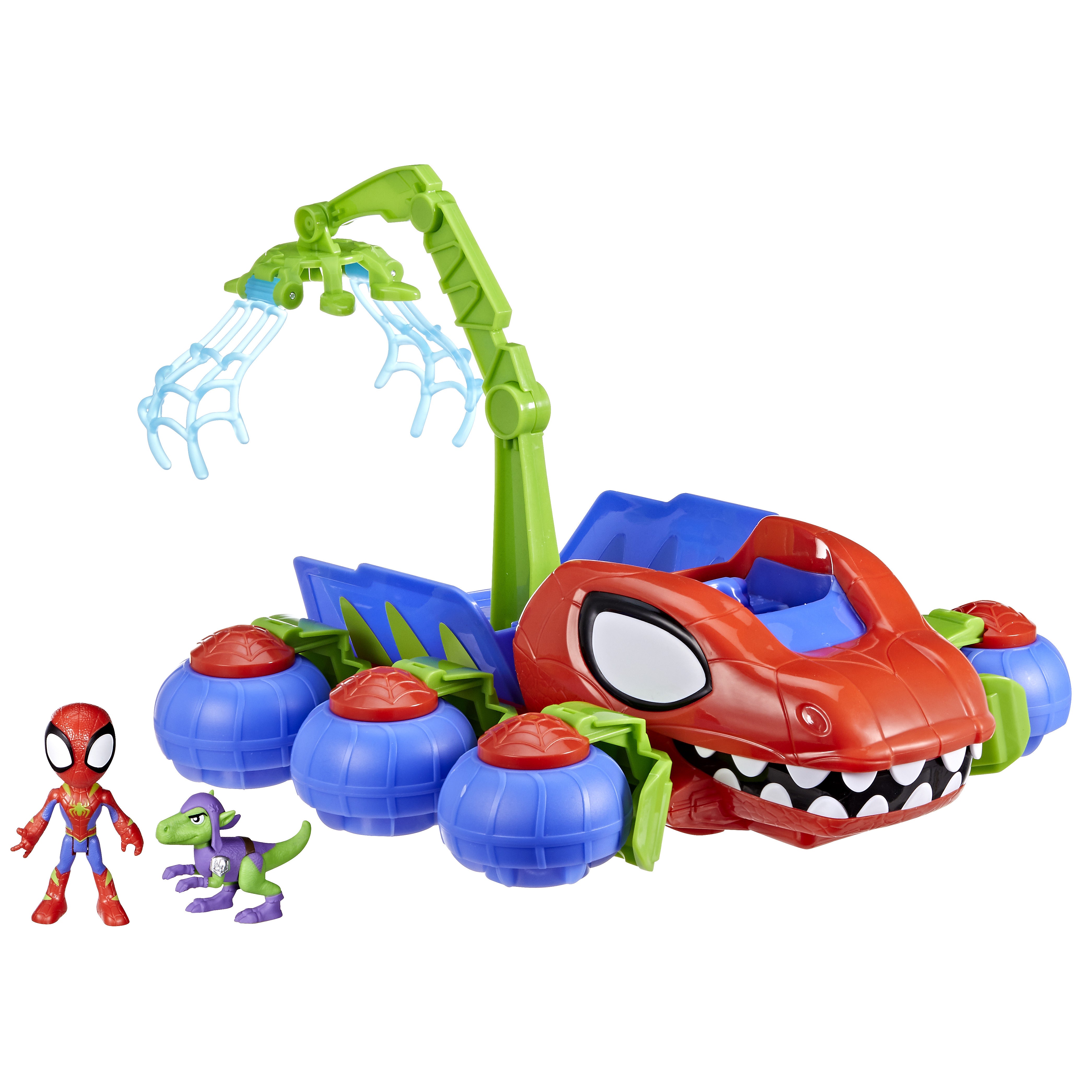 HASBRO - Marvel Spidey and His Amazing Friends Dino-Webs Crawler con Spidey e Goblin Raptor