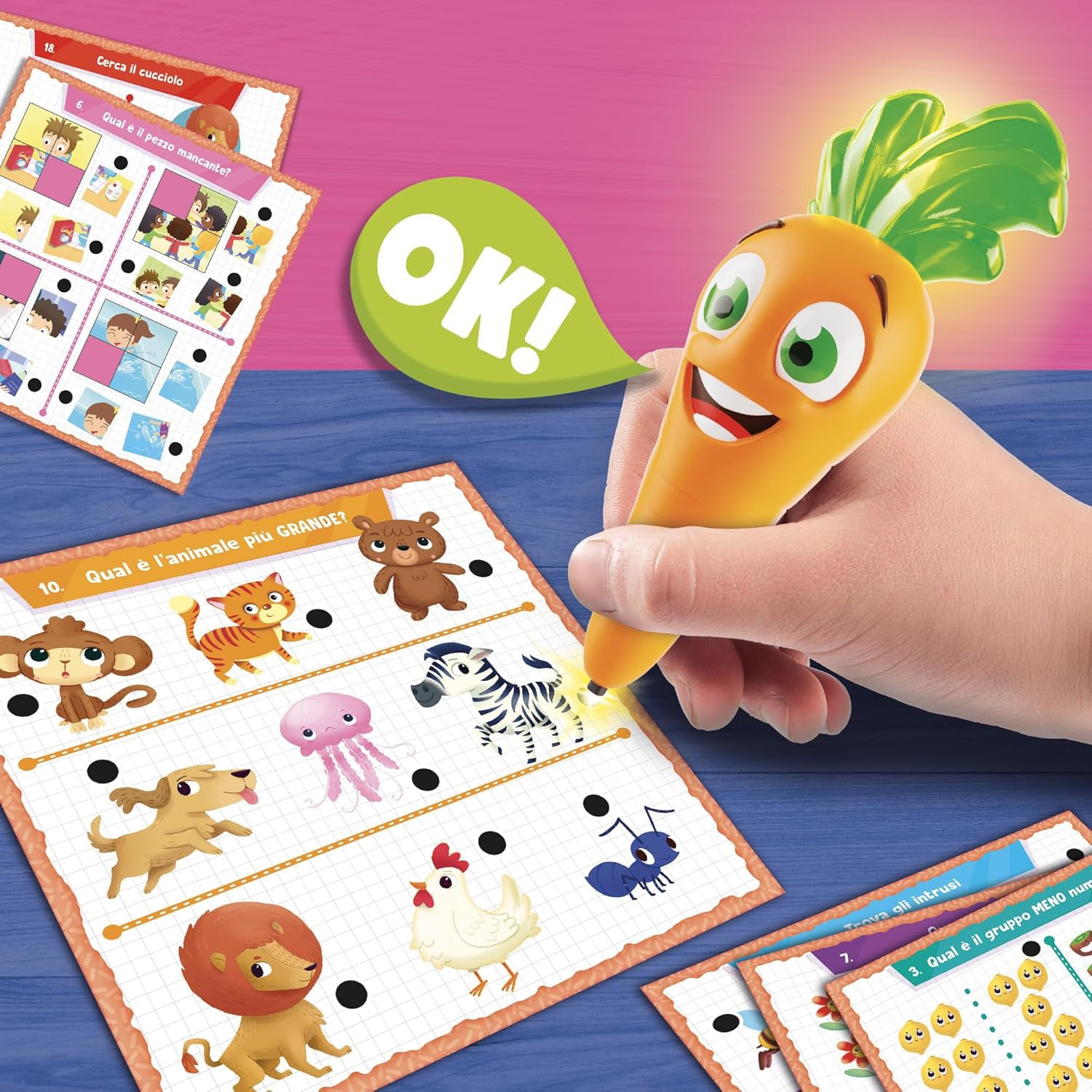 LISCIANI - Carotina Prima Maestra - Giochi Educativi 3-6 Anni (ABC, Prime Parole, Numeri e Logica)