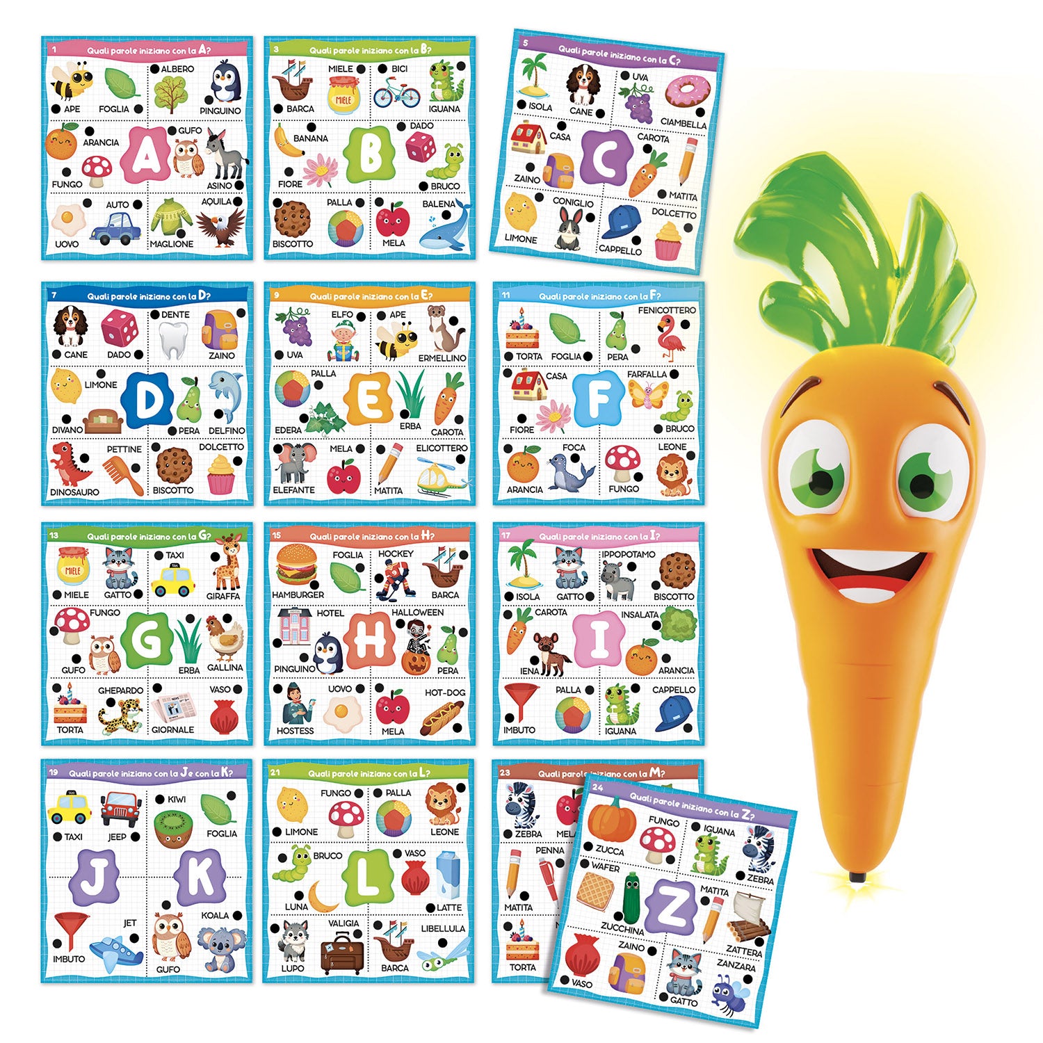 LISCIANI - Carotina Prima Maestra - Giochi Educativi 3-6 Anni (ABC, Prime Parole, Numeri e Logica)