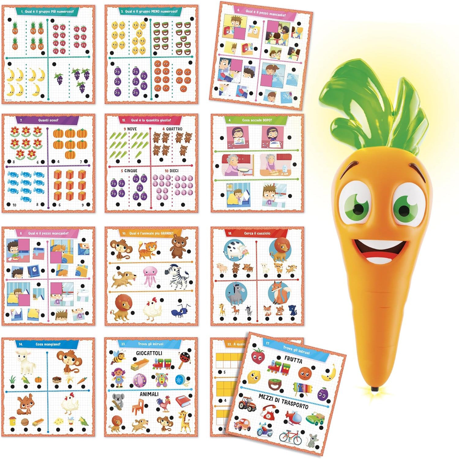 LISCIANI - Carotina Prima Maestra - Giochi Educativi 3-6 Anni (ABC, Prime Parole, Numeri e Logica)