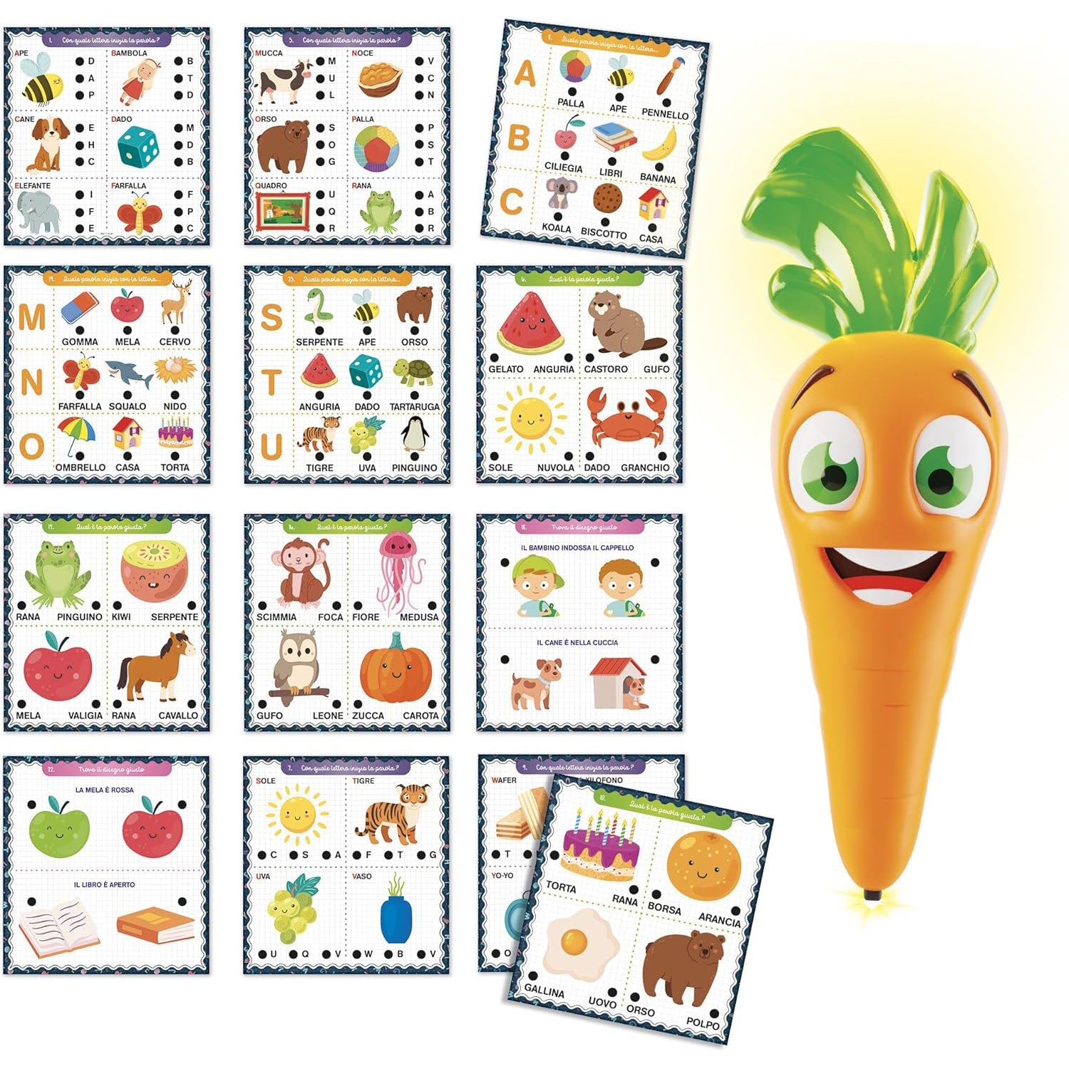 LISCIANI - Carotina Prima Maestra - Giochi Educativi 3-6 Anni (ABC, Prime Parole, Numeri e Logica)