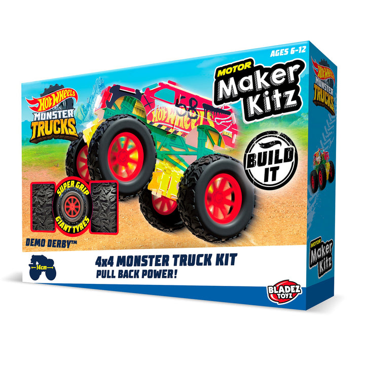 BLADEZ TOYZ - Hot Wheels Monster Truck Maker Kitz - Kit di Montaggio 4x4 con Trazione a Retrocarica