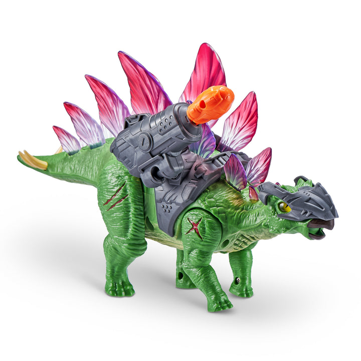 ZURU - Robo Alive Dino Wars Stegosaurus - Dinosauro Robotico con Luci, Suoni e Lancia Proiettili