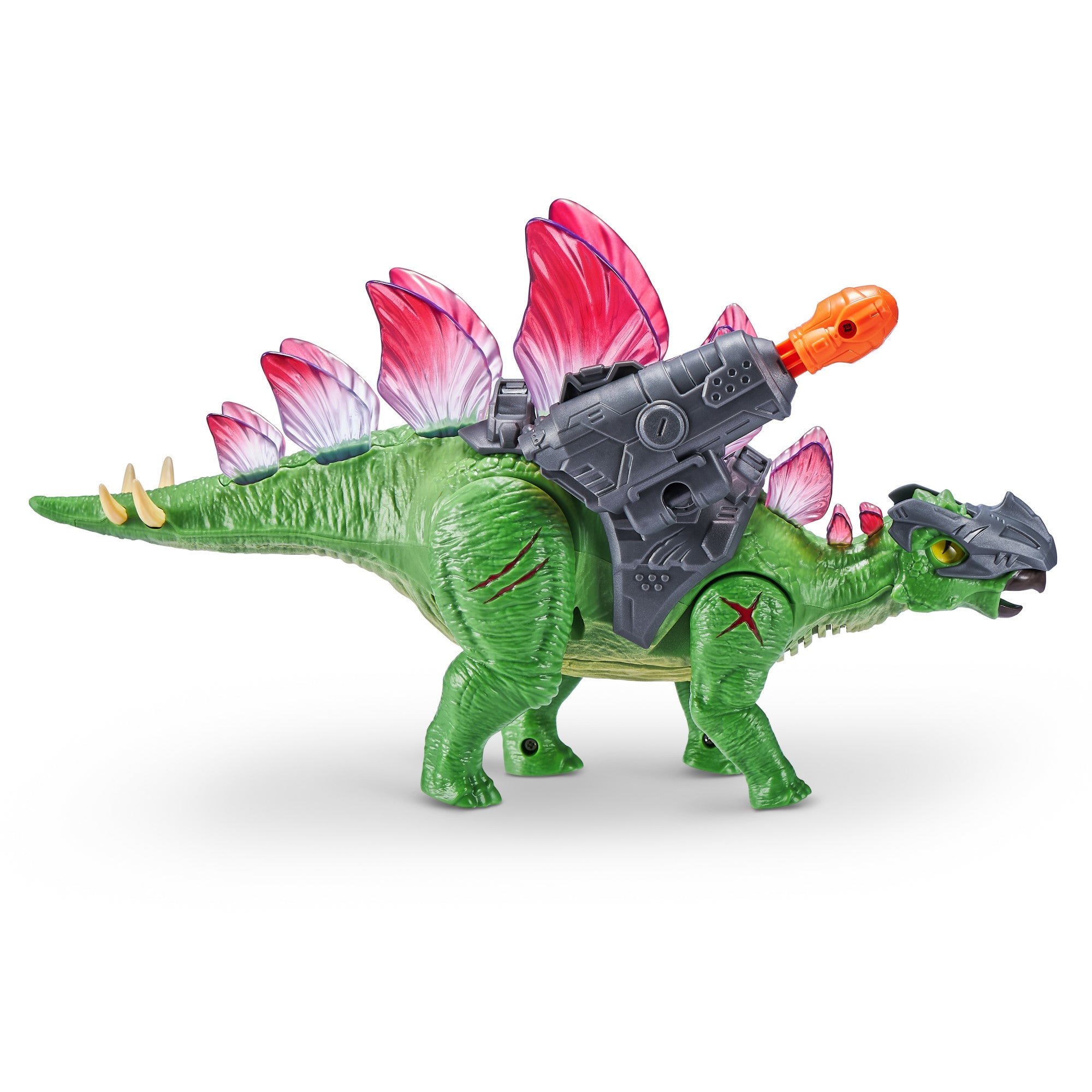 ZURU - Robo Alive Dino Wars Stegosaurus - Dinosauro Robotico con Luci, Suoni e Lancia Proiettili