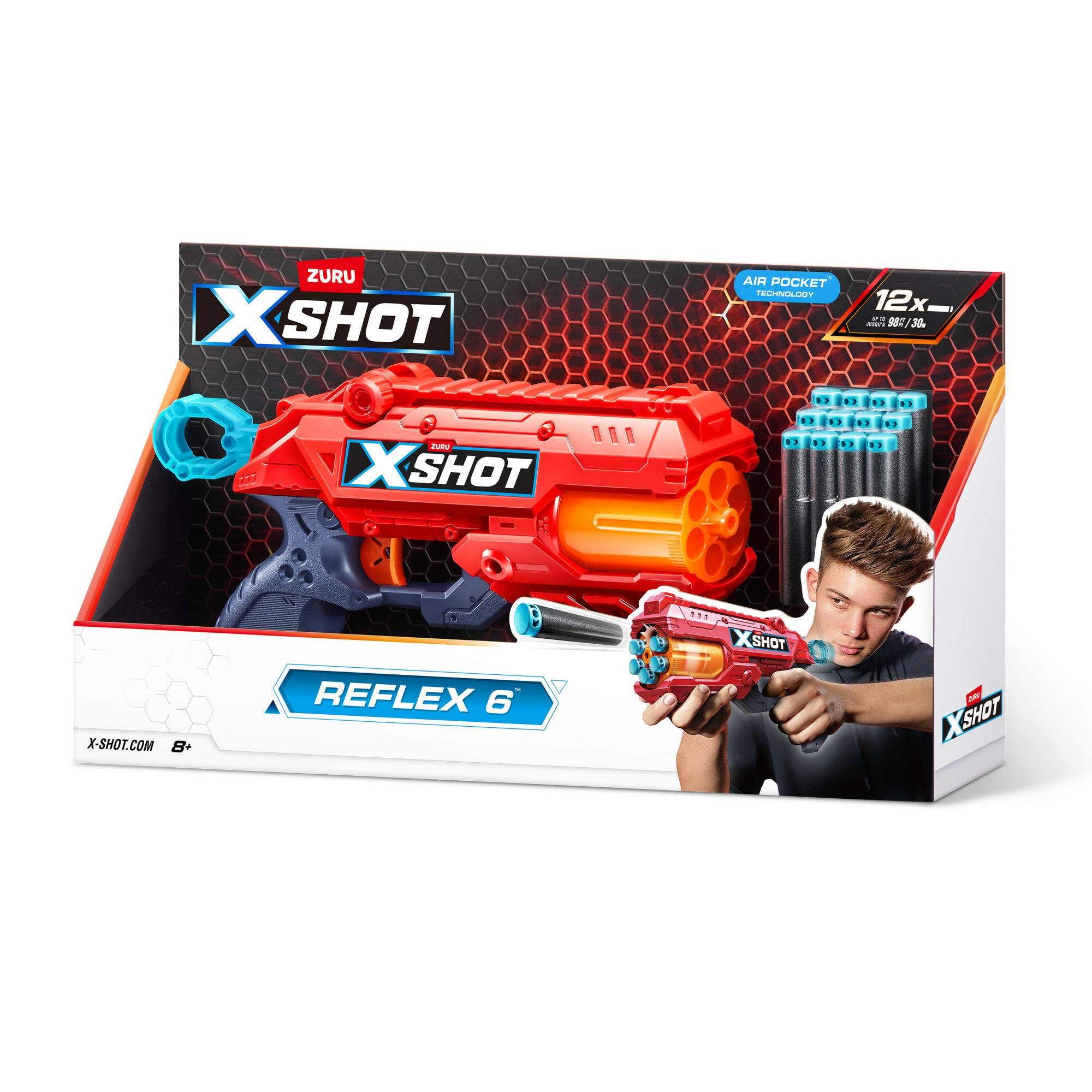 ZURU - XShot Excel Reflex 6 pistola con 12 dardi giocattolo