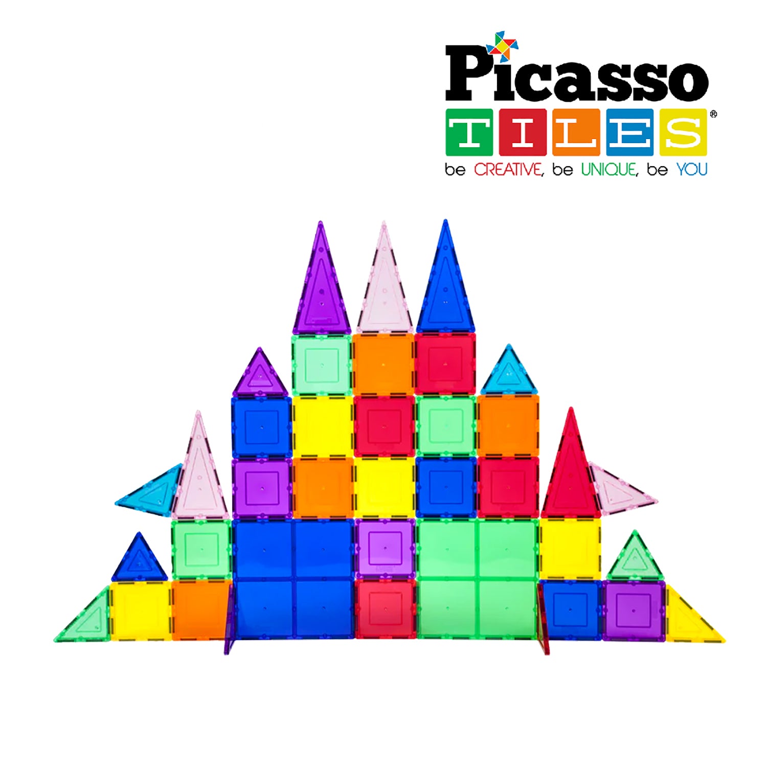 PICASSOTILES - Costruzioni Magnetiche 61 pezzi - Magnetic Building Tiles
