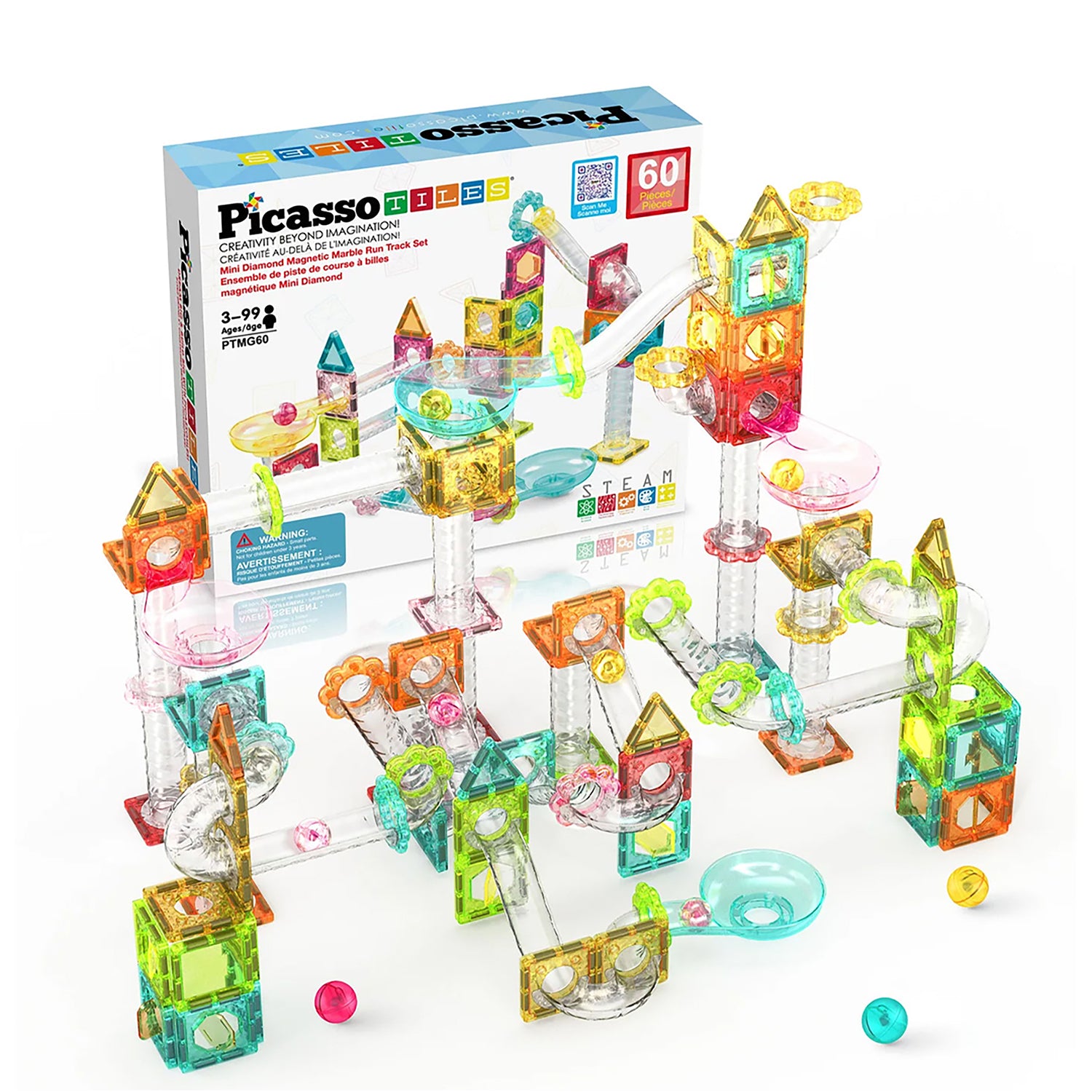 PICASSOTILES - Mini Pista delle Biglie 60 Pezzi