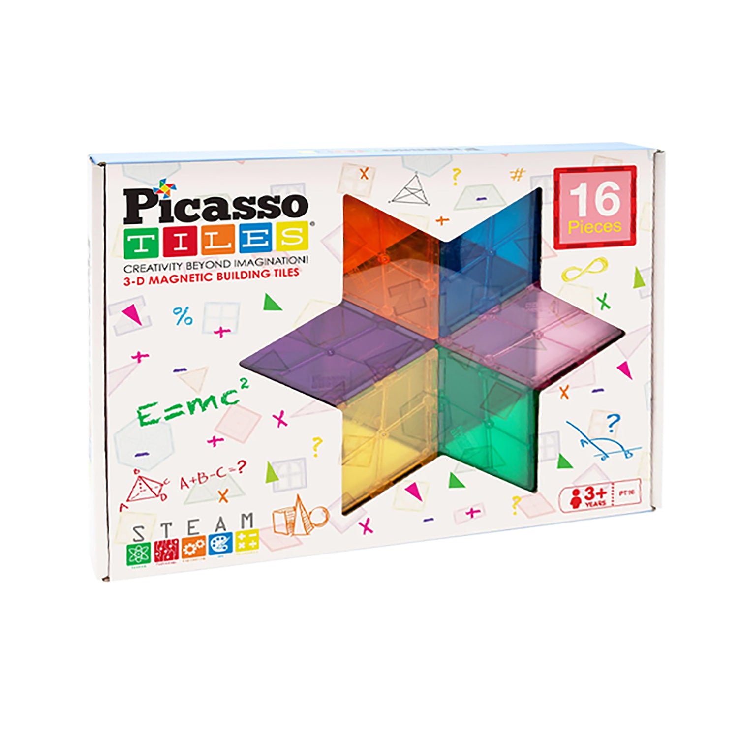 PICASSOTILES - Costruzioni Magnetiche 16 pezzi - 3D Magnetic Building Tiles