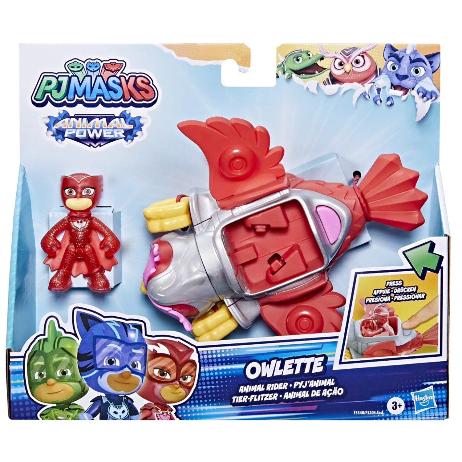 HASBRO - PJ Masks Animal Power Veicoli con Personaggio