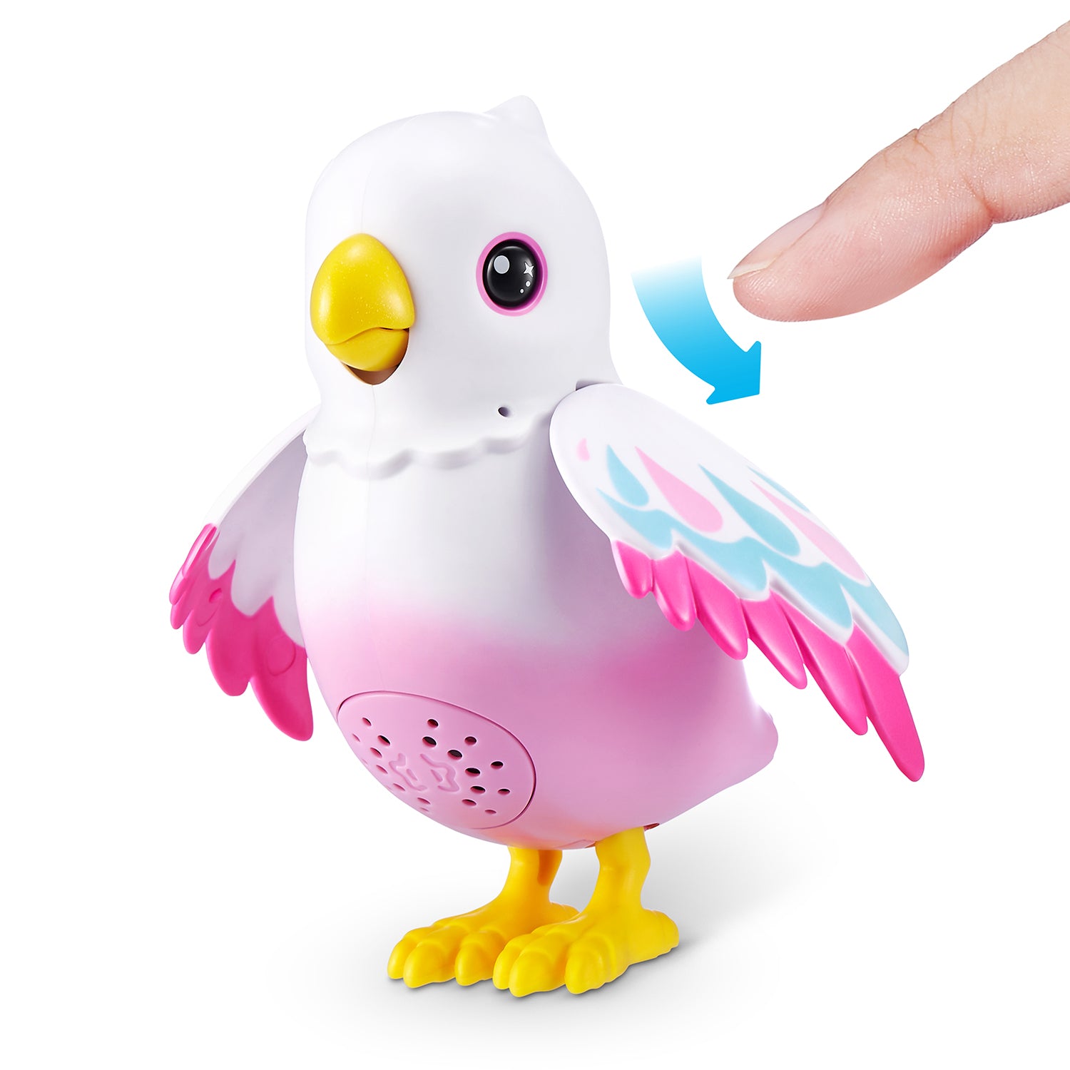 ZURU - Pets Alive Polly the Magic Bird Uccellino Interattivo con Gabbia e Bacchetta Magica 3+ Anni