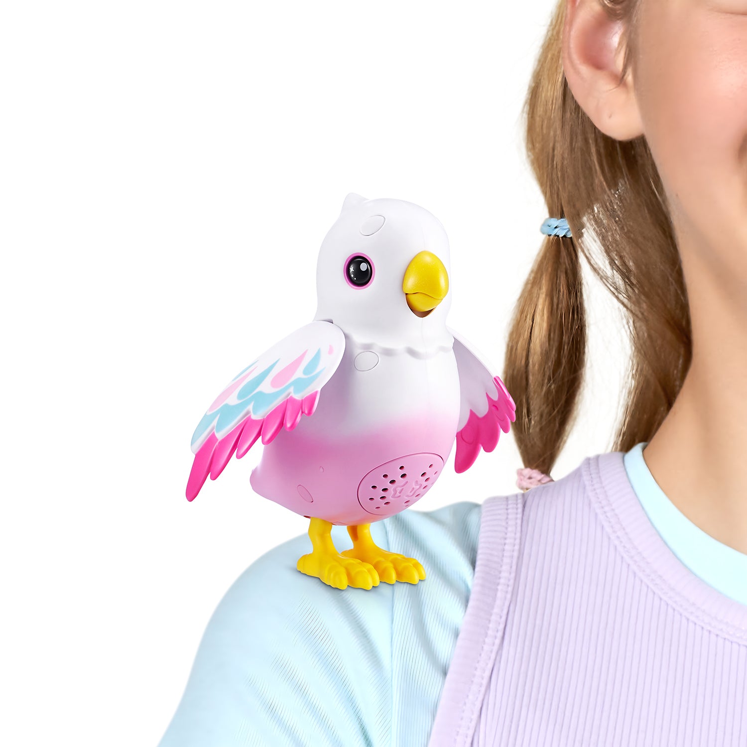 ZURU - Pets Alive Polly the Magic Bird Uccellino Interattivo con Gabbia e Bacchetta Magica 3+ Anni