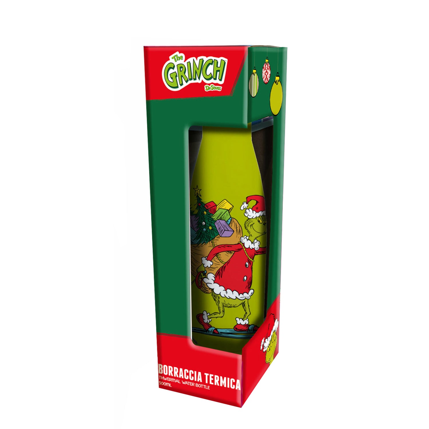 CORIEX - Borraccia Termica Grinch in Acciaio Inox 500 ml - Licenza Ufficiale The Grinch Dr. Seuss