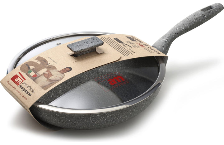 ACCADEMIA MUGNANO - Padella antiaderente con coperchio in vetro Regina di pietra Induction - diametro 20 cm