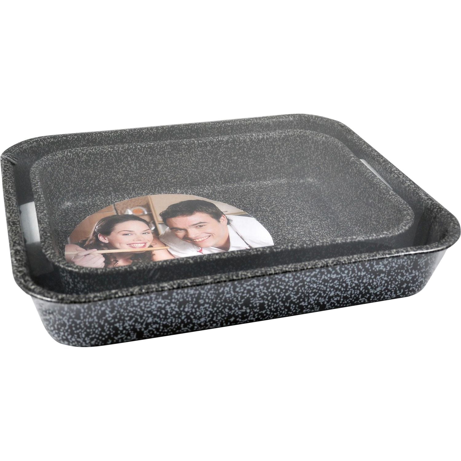 ACCADEMIA MUGNANO - Teglia da forno Linea Maxima set 2 pezzi - 1. h7x42x33 cm + 2. h6x37x27 cm