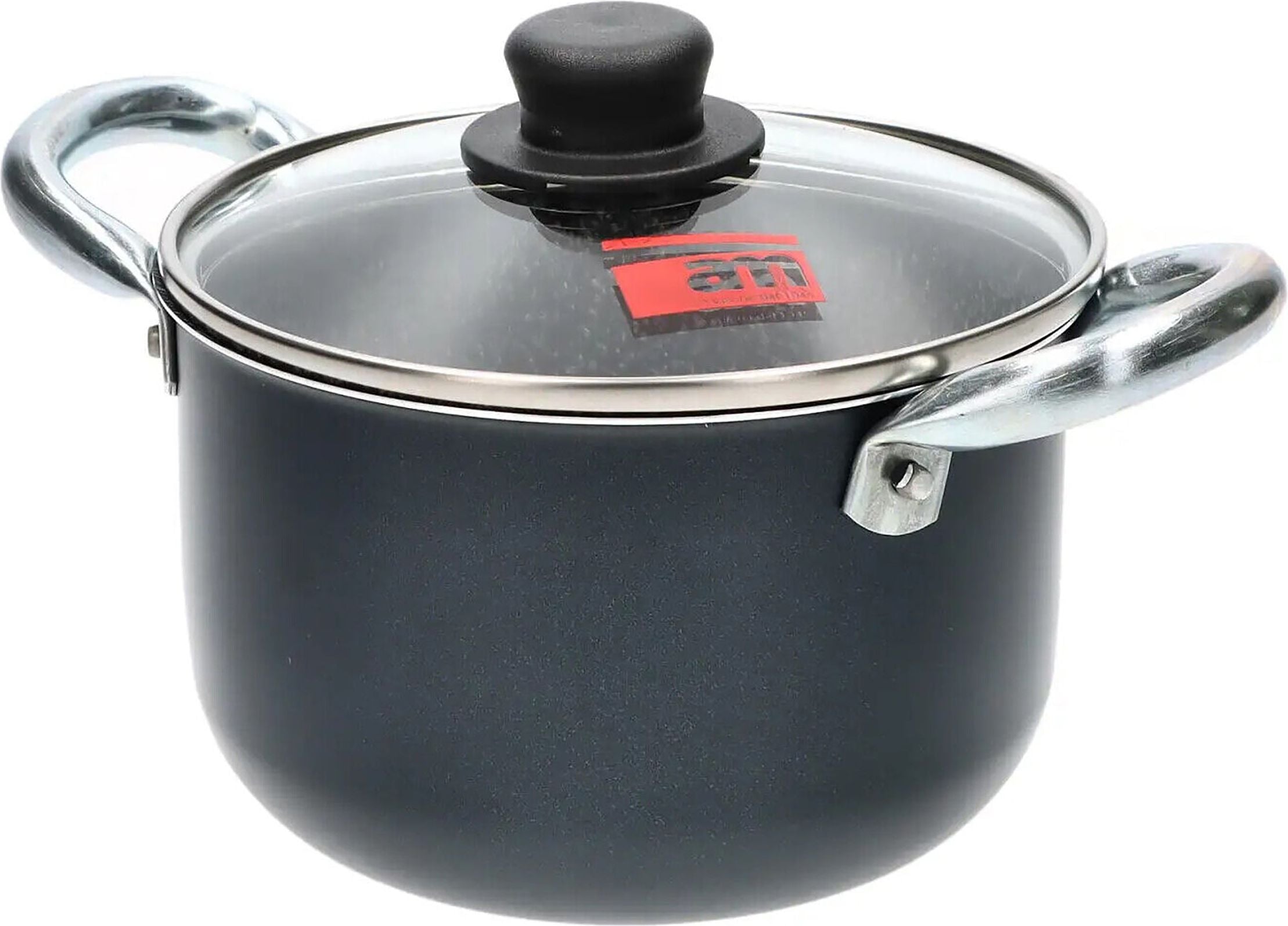 ACCADEMIA MUGNANO - Casseruola 2 manici con coperchio in vetro Linea Granito - diametro 16 cm