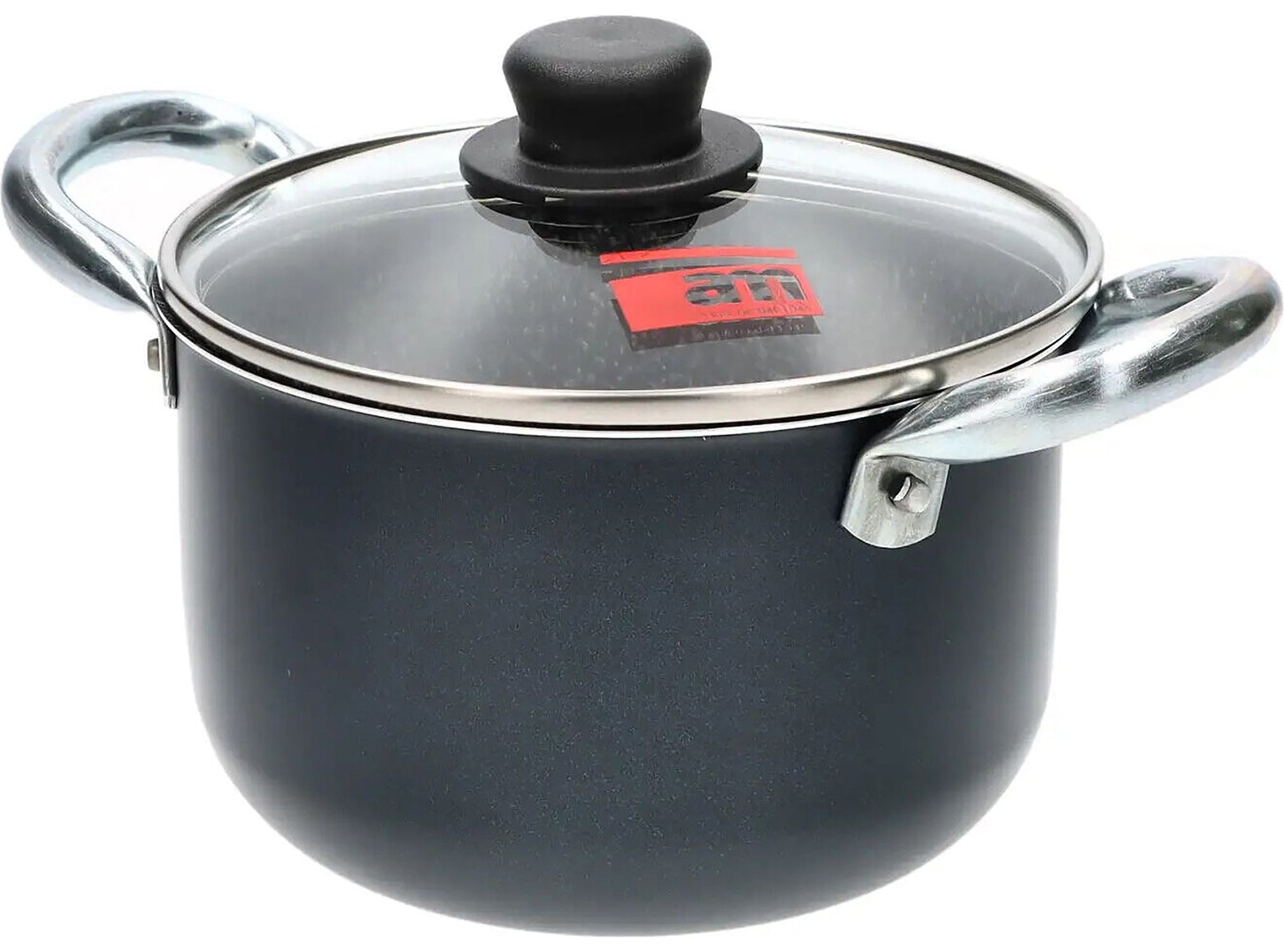 ACCADEMIA MUGNANO - Pentola 2 manici con coperchio in vetro Linea Granito - diametro 14 cm