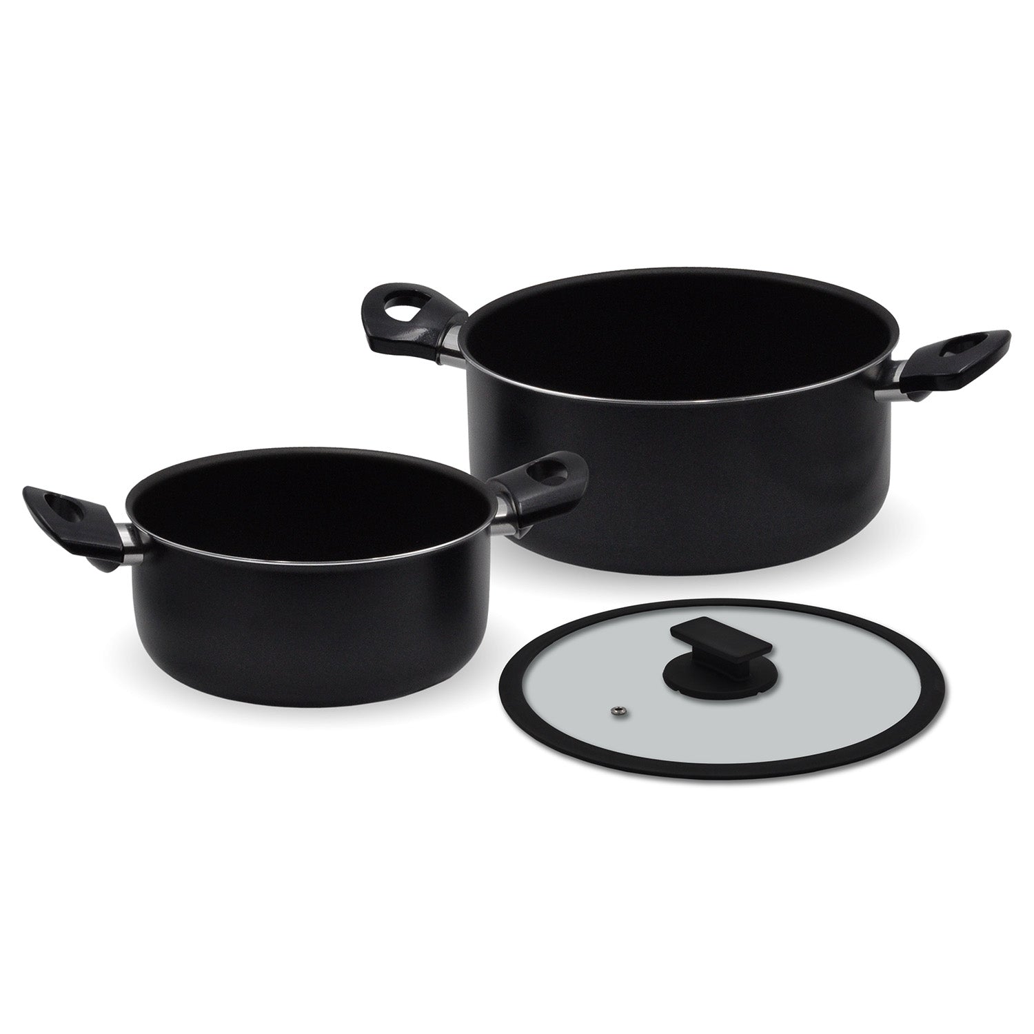 Utopia Kitchen Set di casseruole antiaderenti – 1 litro e 2 litri – coperchio in vetro – uso multiuso per cucina domestica o ristorante (nero Utopia Kitchen Set di casseruole antiaderenti – 1 litro e 2 litri – coperchio in vetro – uso multiuso per cucina domestica o ristorante (nero