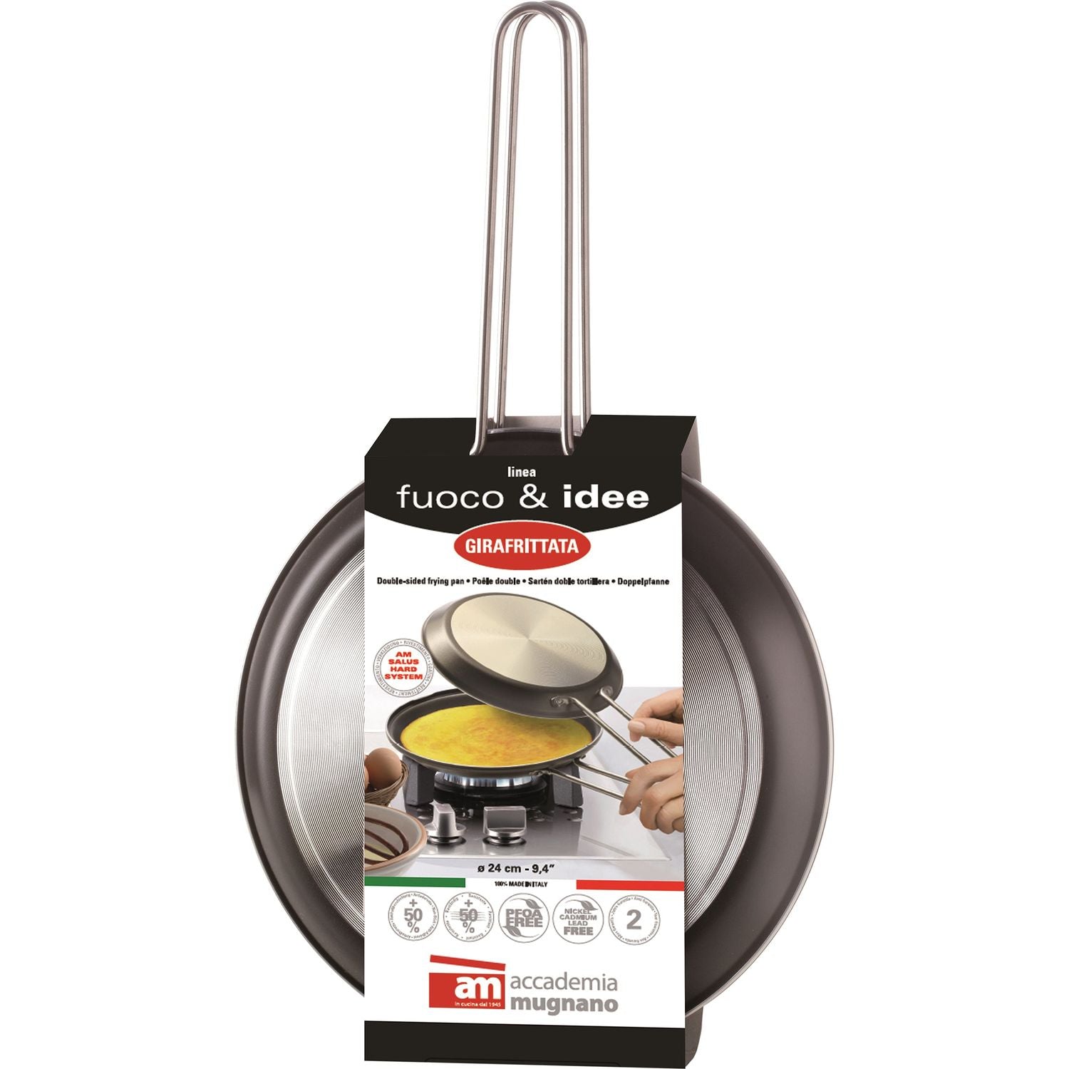 ACCADEMIA MUGNANO - Girafrittata Antiaderente Linea Fuoco & Idee diametro 24 cm