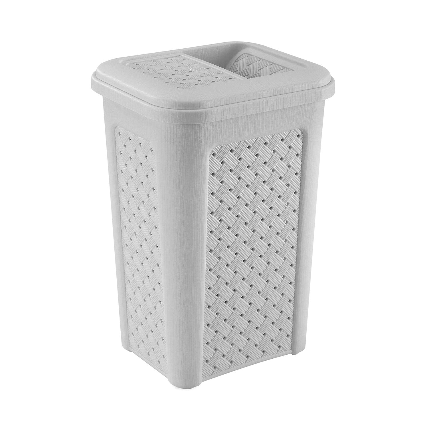 TONTARELLI - Pattumiera con Coperchio Semi-Aperto Grigia 10 litri Linea Arianna - h35x24x20 cm