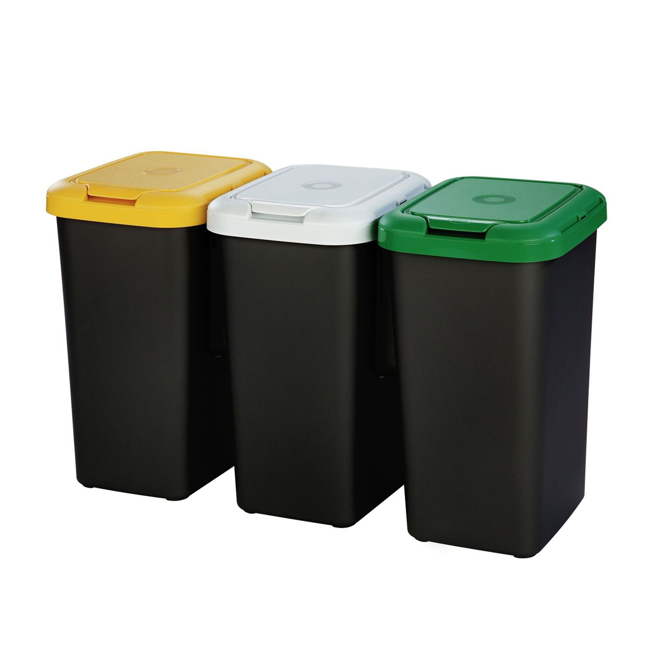 TONTARELLI - Pattumiera per la raccolta differenziata Eco 3 50 Litri - set 3 pezzi