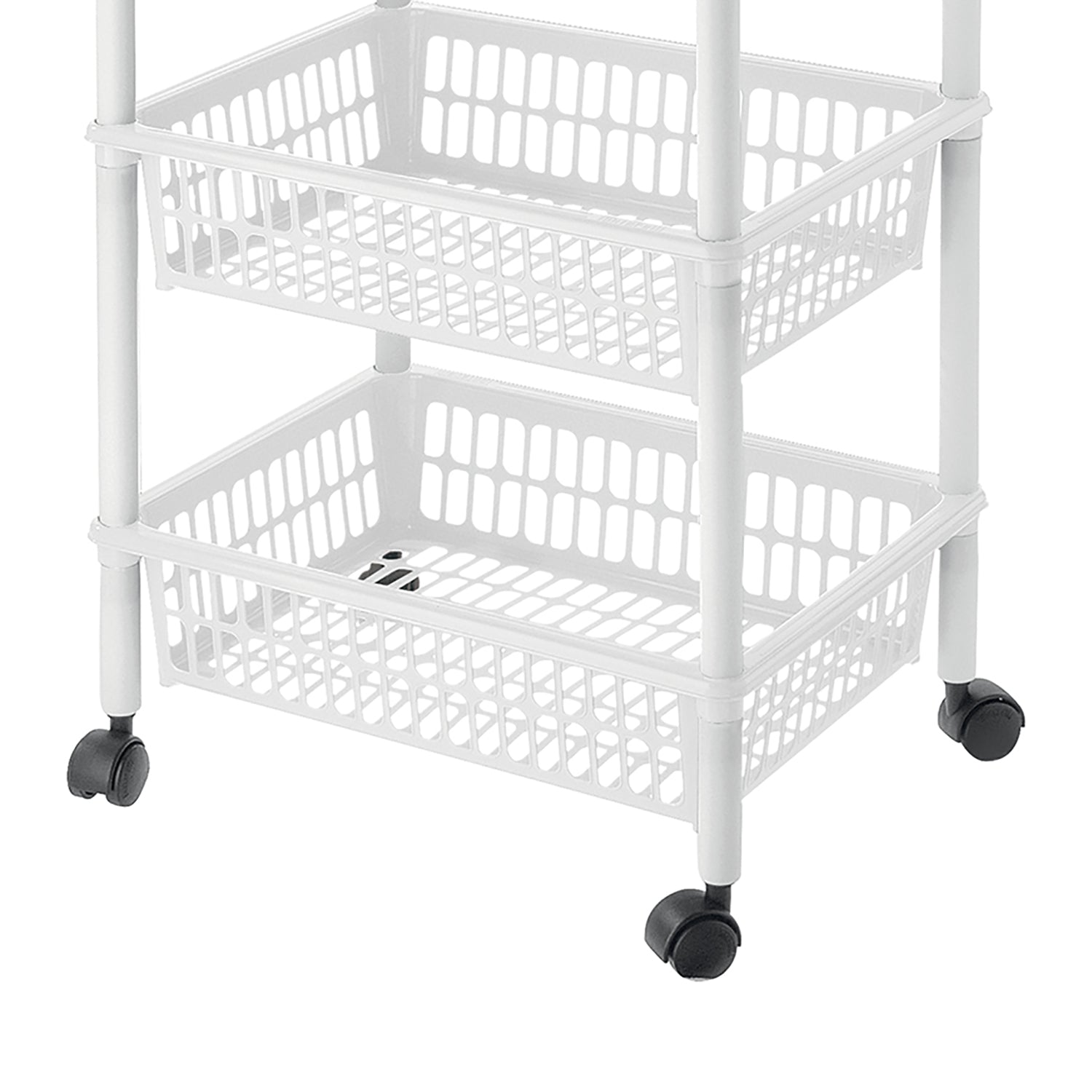 TONTARELLI - Carrello Mito 4 ceste Bianco con Ruote h85x40x29 cm