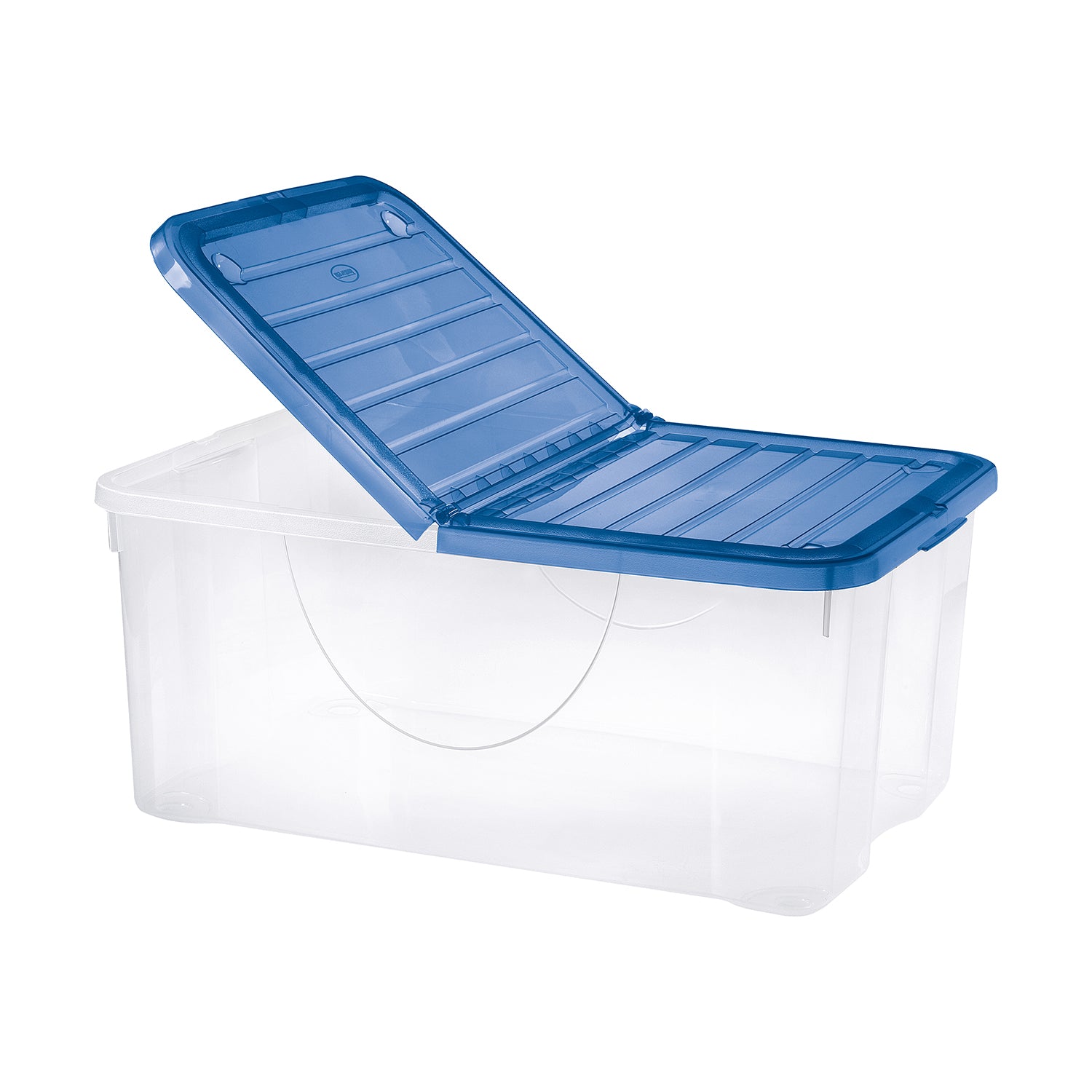 TONTARELLI - Contenitore Multiuso Trasparente con Coperchio Pieghevole Blu Oceano Dodo's Stock Box 41,5 Litri