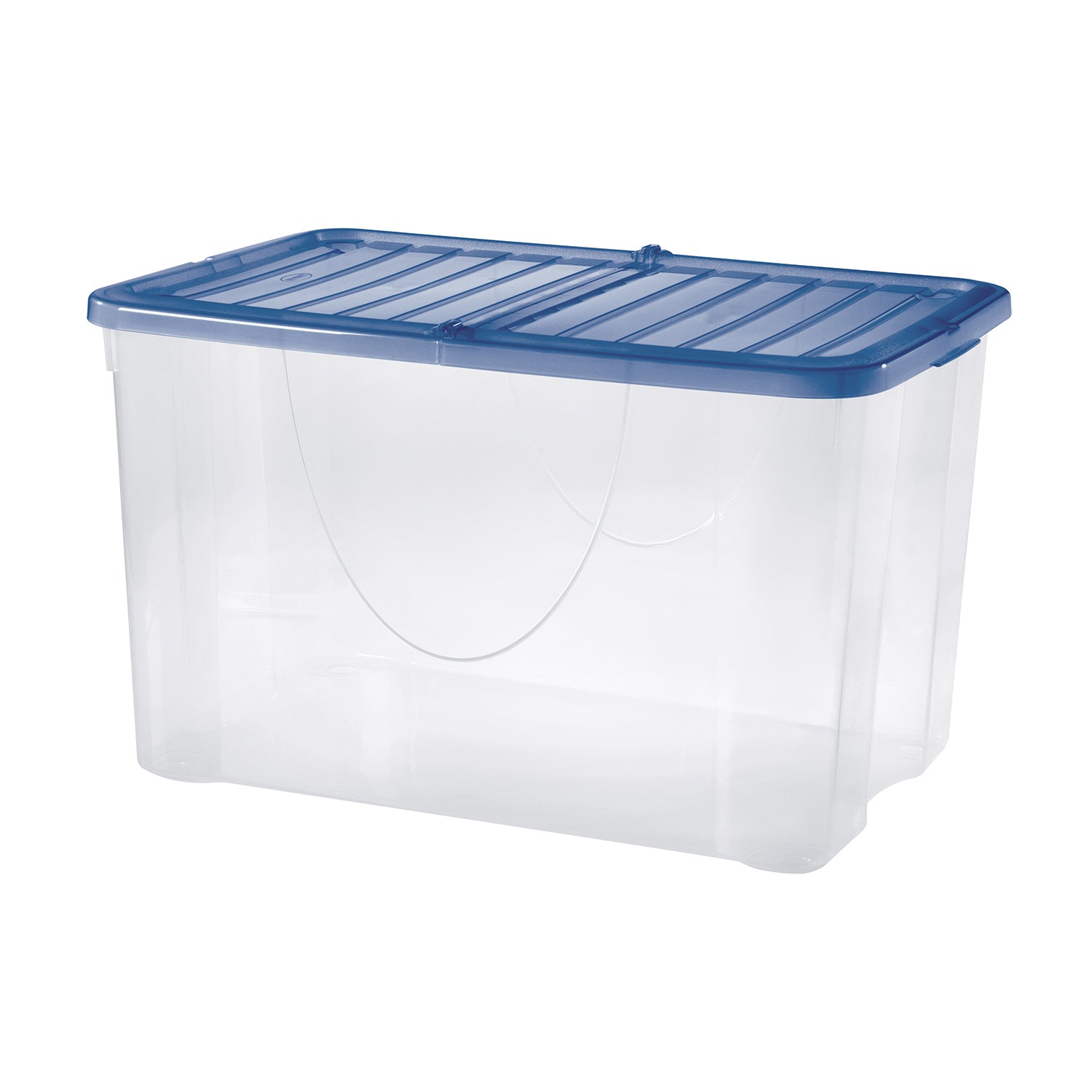 TONTARELLI - Contenitore Multiuso Trasparente con Coperchio Pieghevole Blu Oceano Dodo's Stock Box 58 Litri