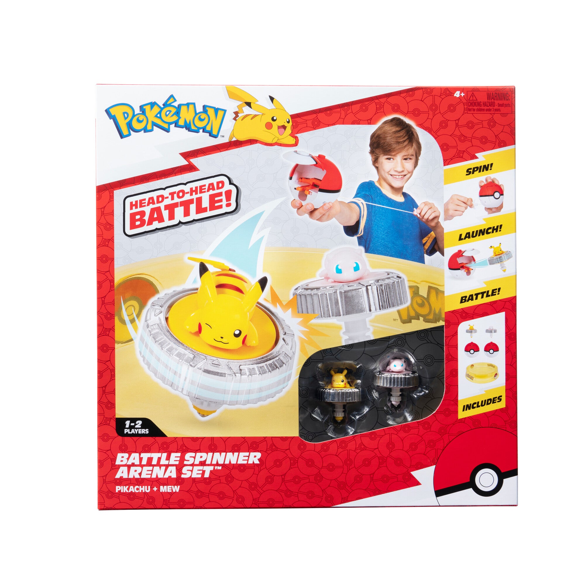 REI TOYS - Pokémon Battle Spinner Arena Set - Arena di combattimento con trottola e due personaggi