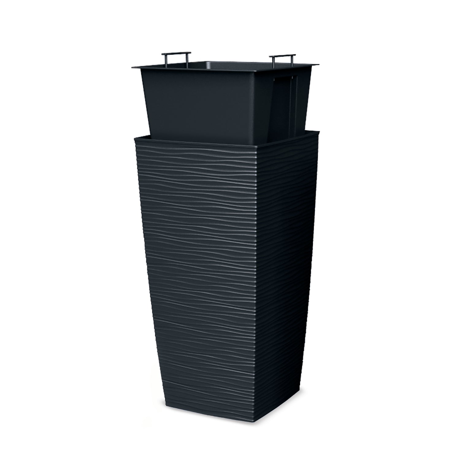 BLUMAX - Vaso Aurora Antracite con Inserto - h67x35x35 cm