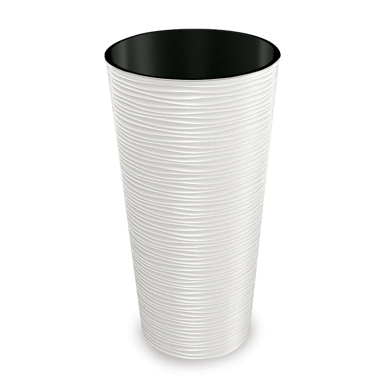 BLUMAX - Vaso Aurora Round Bianco con Inserto - h57 cm diametro 30 cm