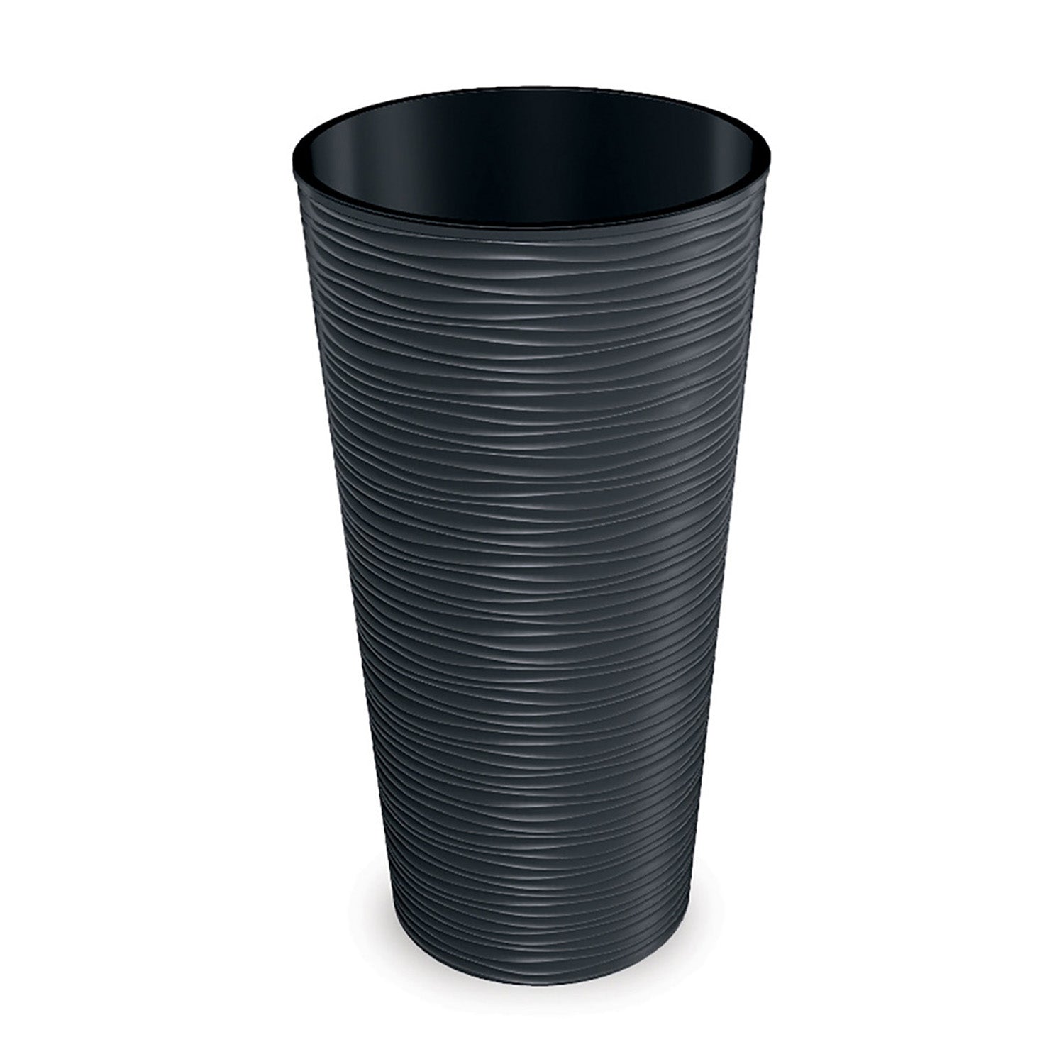 BLUMAX - Vaso Aurora Round Antracite con Inserto - h57 cm diametro 30 cm
