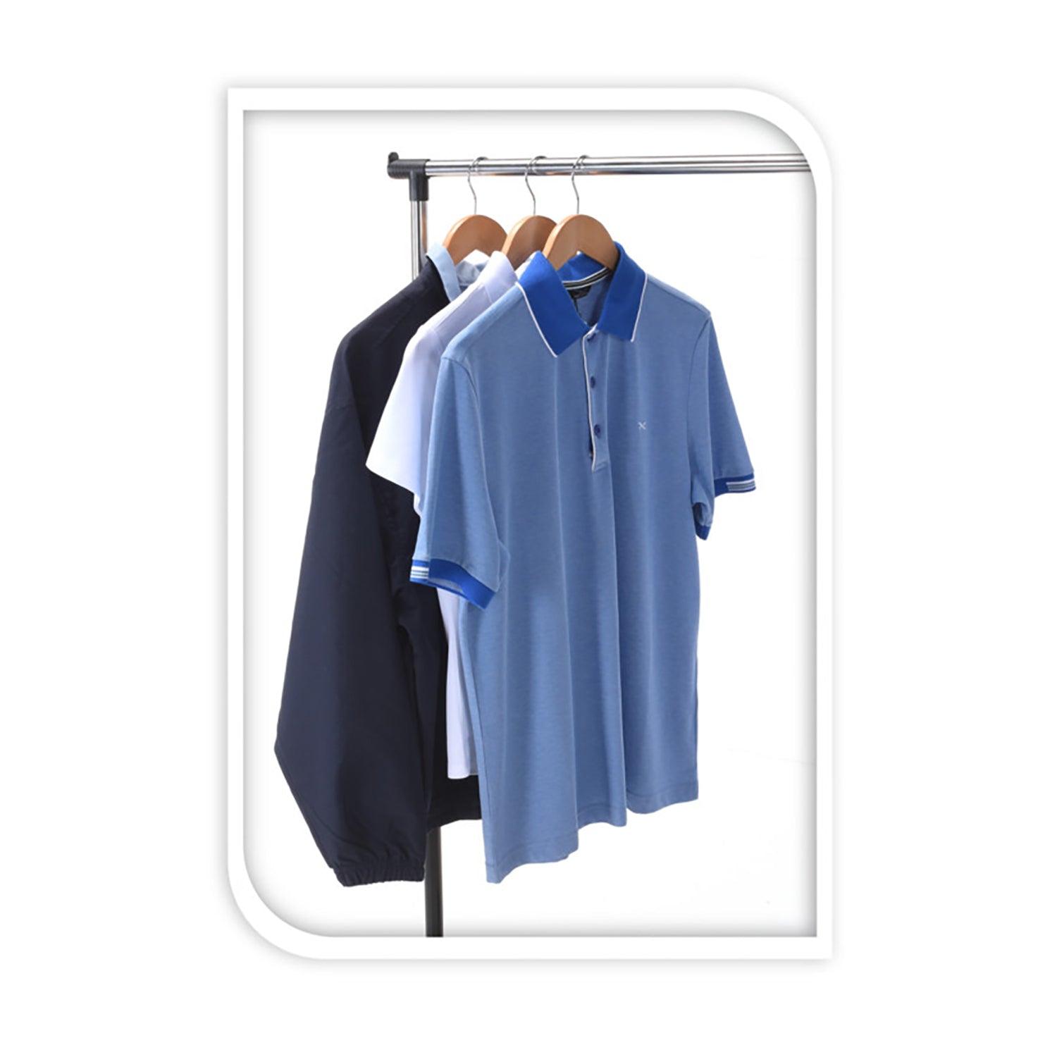 KOOPMAN - Appendiabiti Stand Regolabile con Ruote in Acciaio - h165x80x42 cm