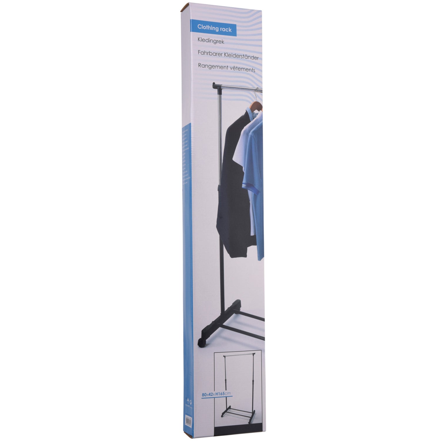 KOOPMAN - Appendiabiti Stand Regolabile con Ruote in Acciaio - h165x80x42 cm