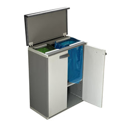 GAROFALO - Mobile Raccolta Differenziata in PVC Riciclato con un Ripiano Linea Qadro Basic Recycled