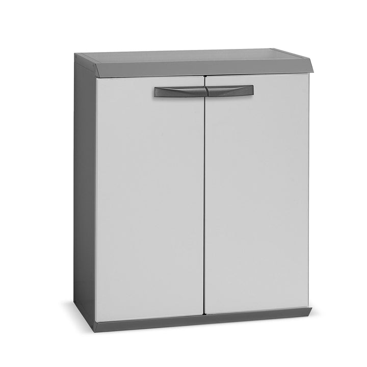 GAROFALO - Mobile Basso Multiuso in PVC Riciclato con un Ripiano Linea Tris Basic Recycled