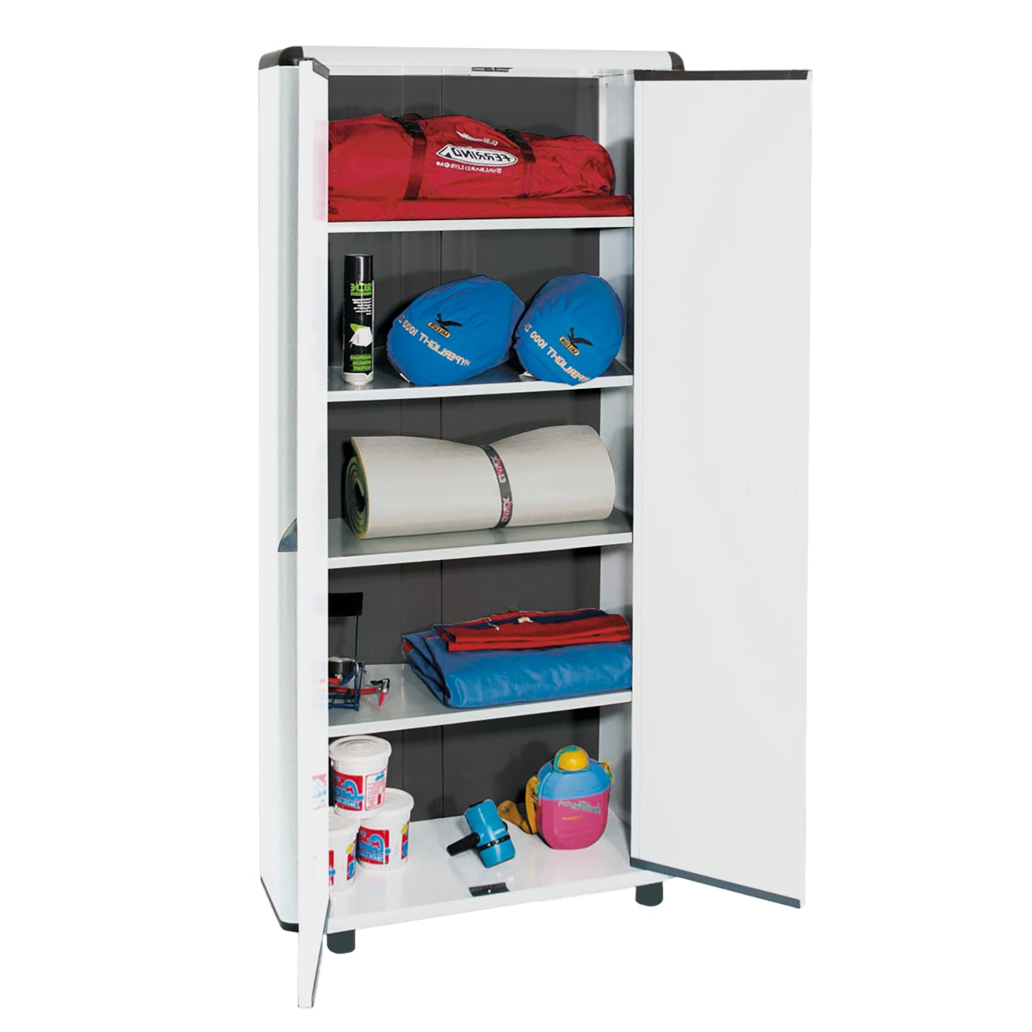 GAROFALO - Mobile Alto Multiuso Tuttopiani in PVC con 4 Ripiani Linea Easy Iceline - h175x70x39 cm