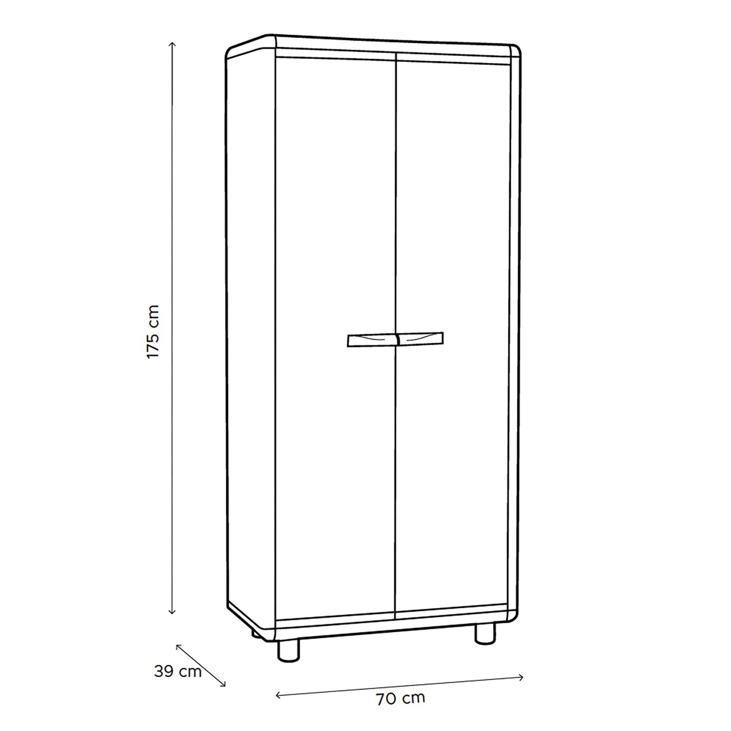GAROFALO - Mobile Alto Multiuso Portascope in PVC con 4 Ripiani Linea Easy Iceline - h175x70x39 cm